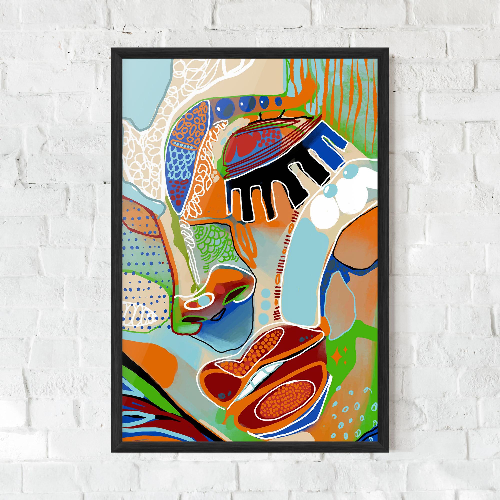 Poster Înrămat Abstract Face Art mockup 0