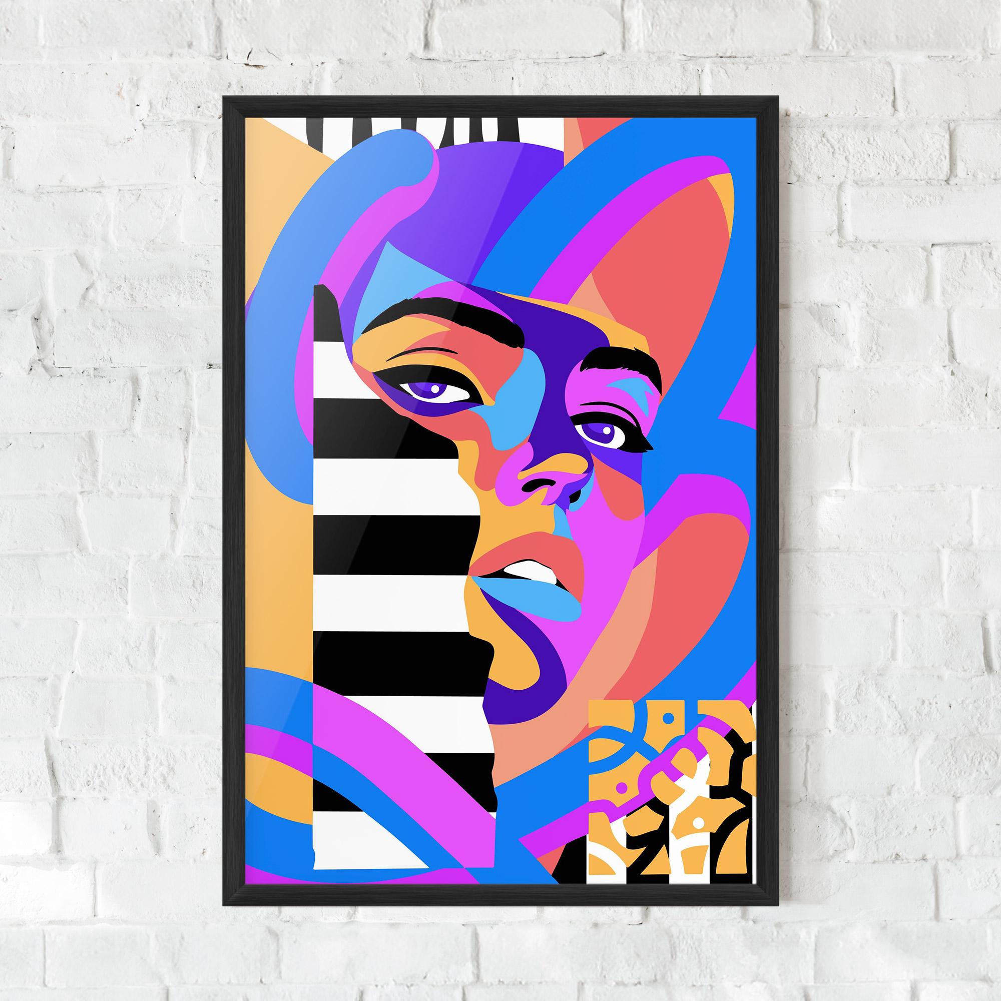 Poster Înrămat Woman Art Face mockup 0