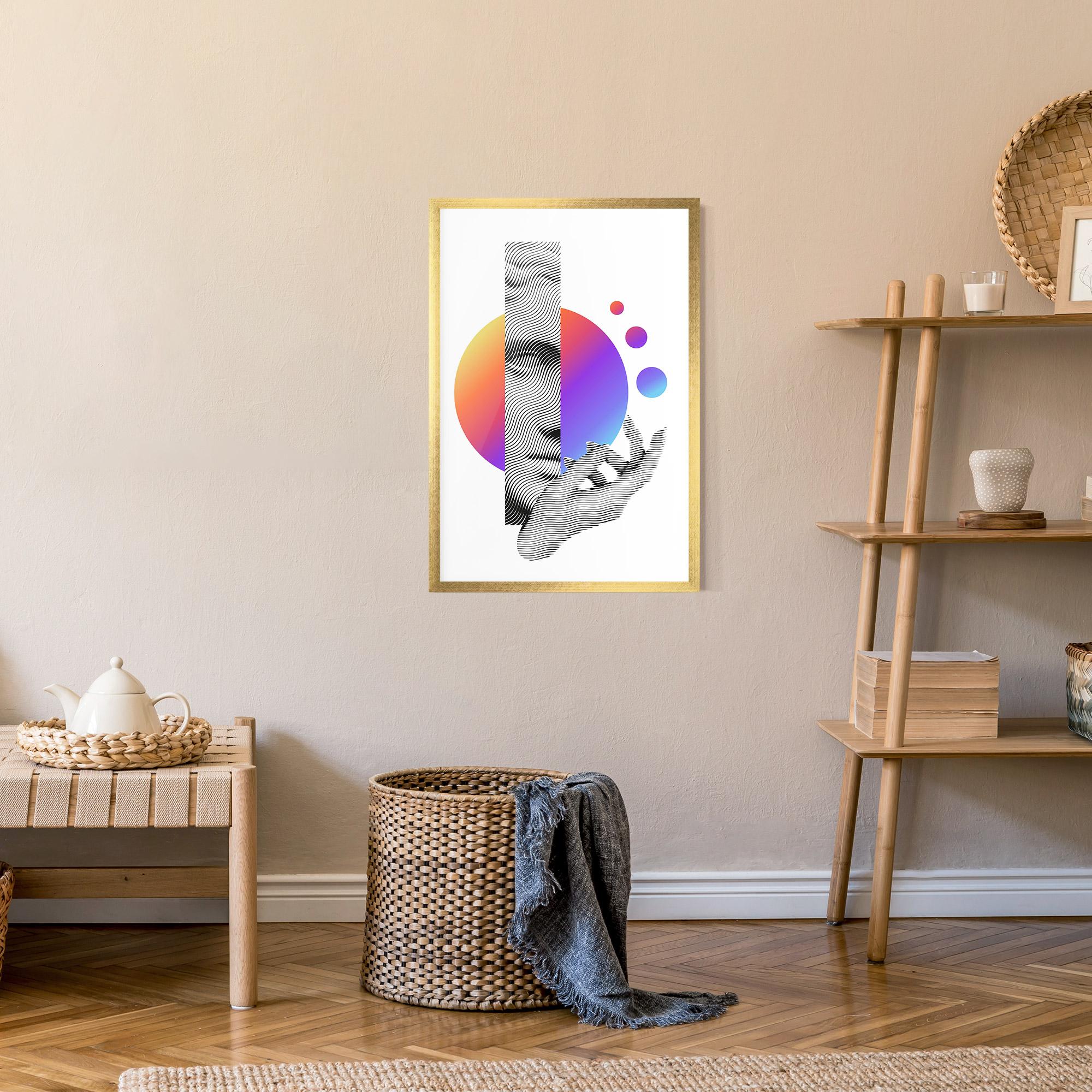 Poster Înrămat Orange Light Statue mockup 9