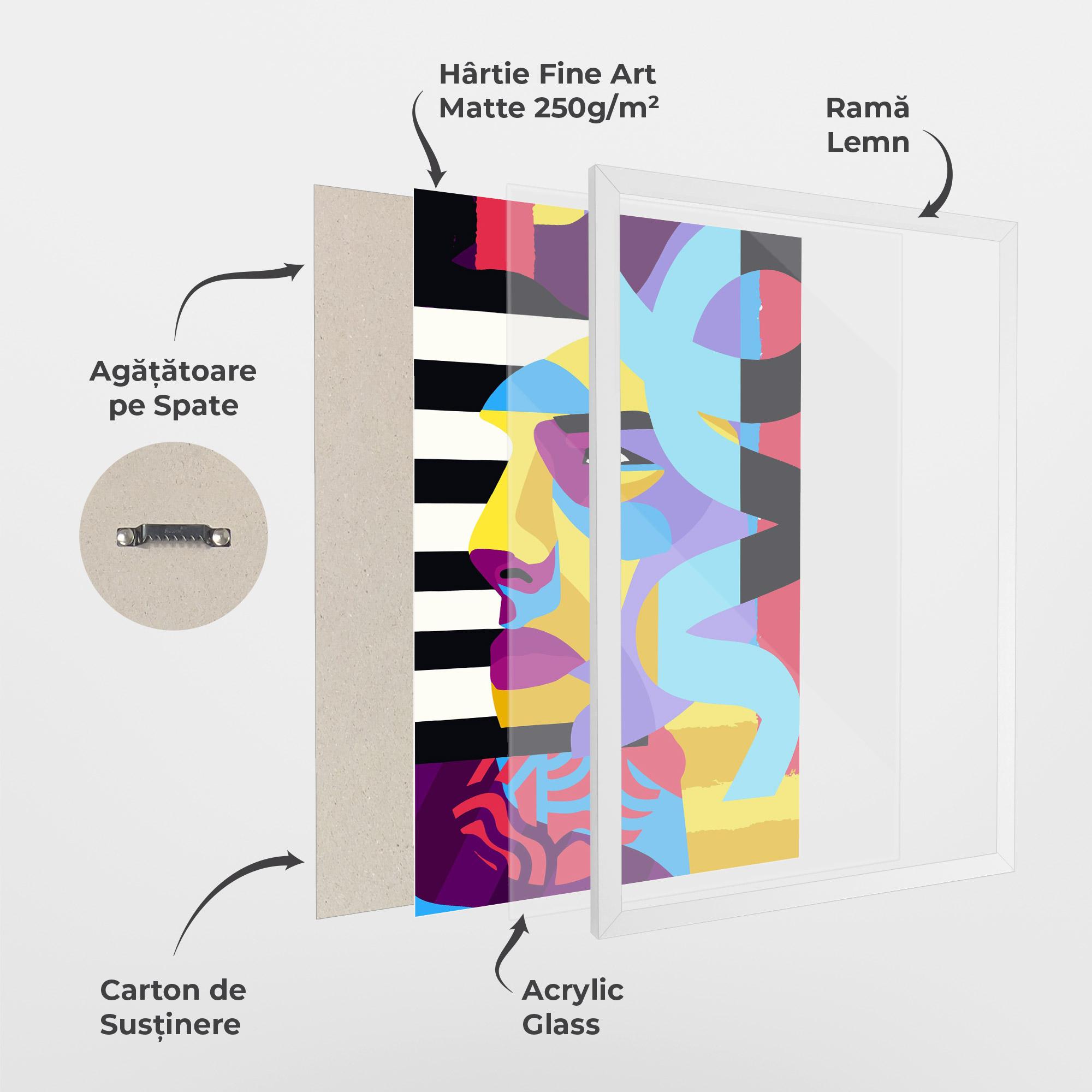 Poster Înrămat Abstract Male Face mockup 1