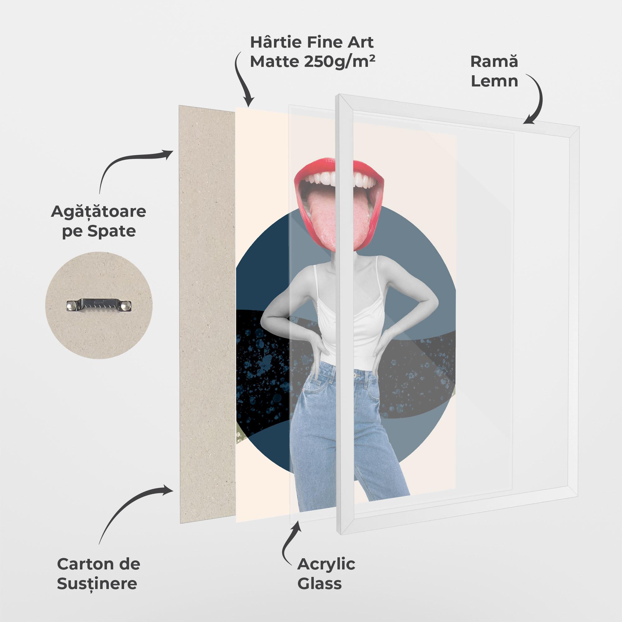 Poster Înrămat Blue Jeans Lips mockup 1