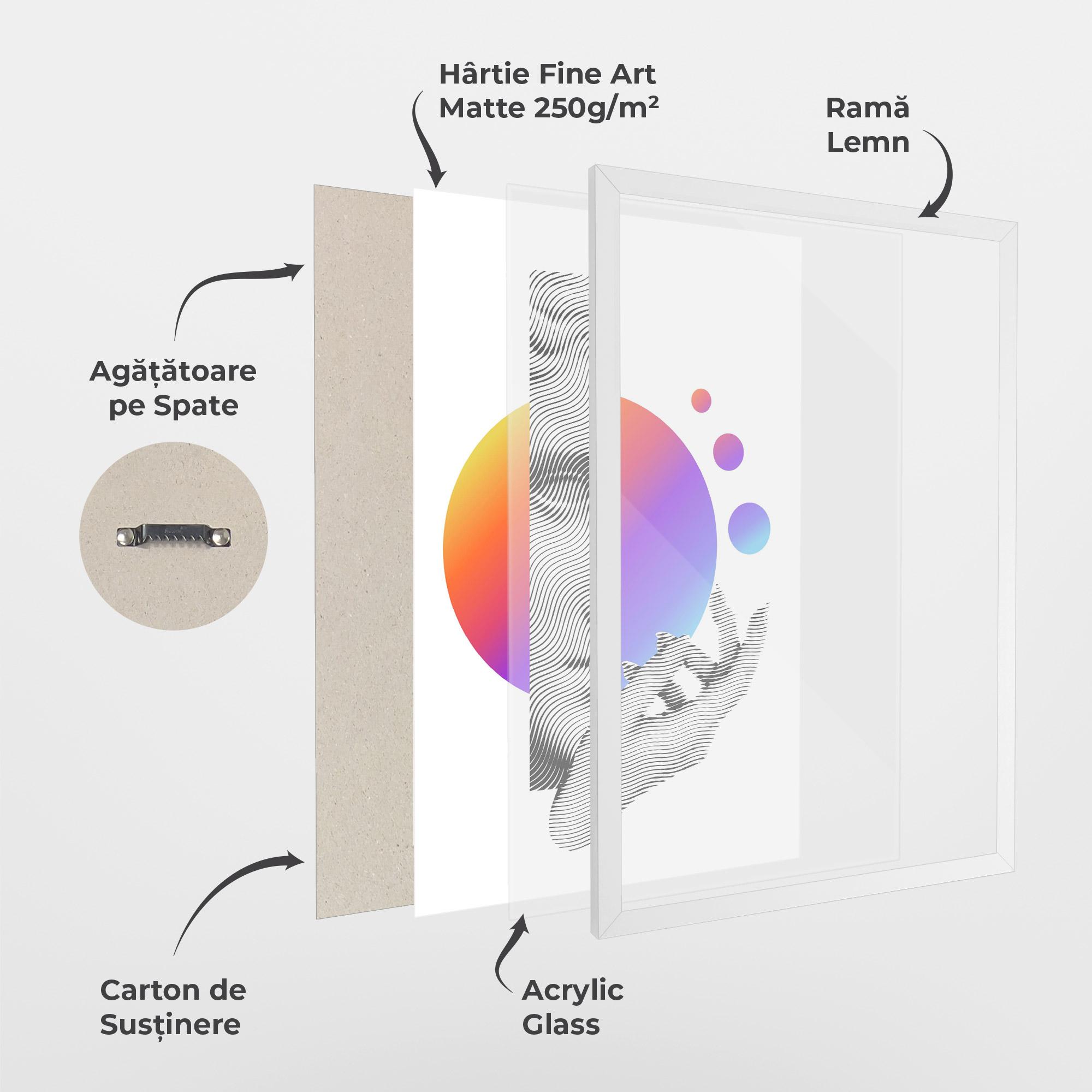 Poster Înrămat Orange Light Statue mockup 1