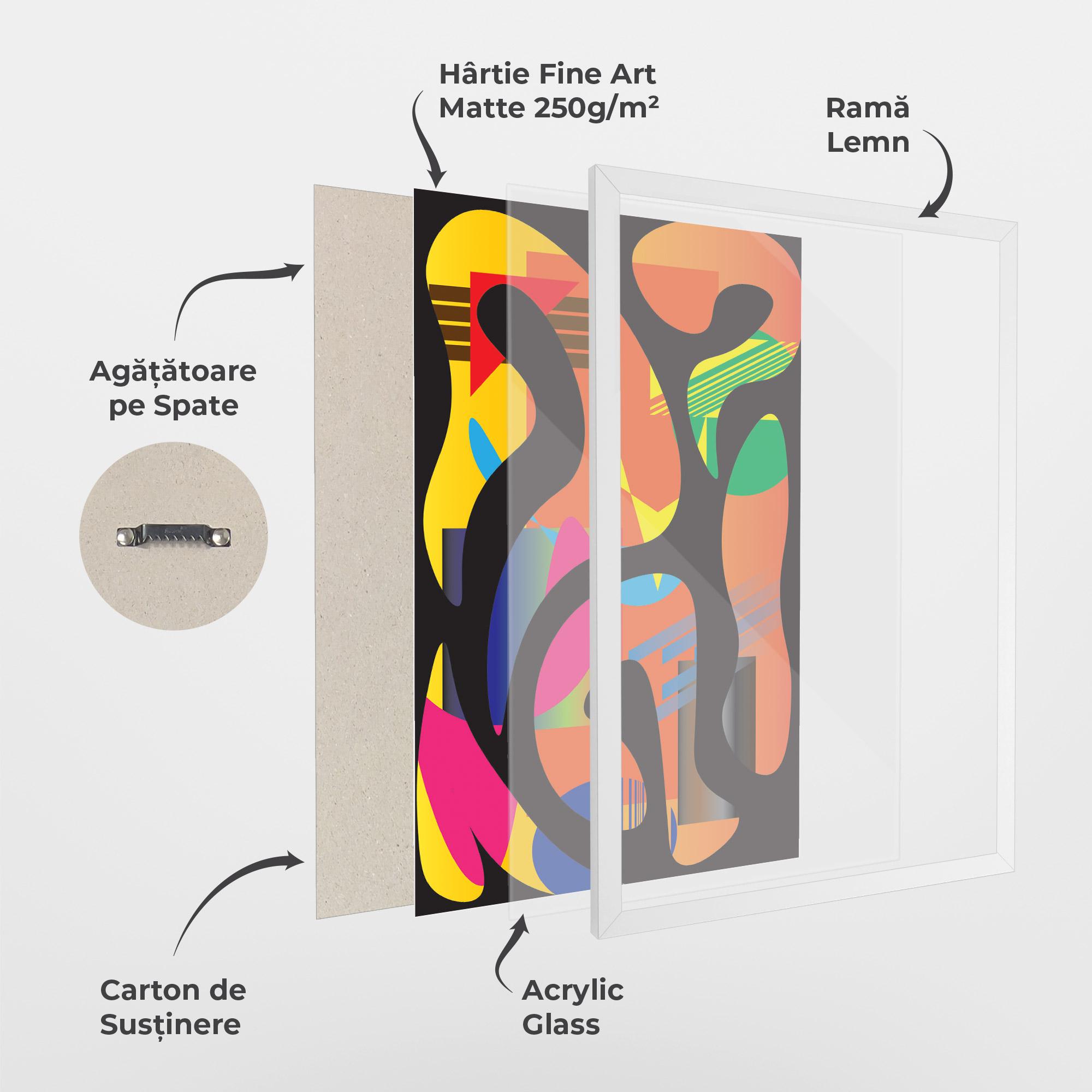 Poster Înrămat Shape Abstract Orange mockup 1