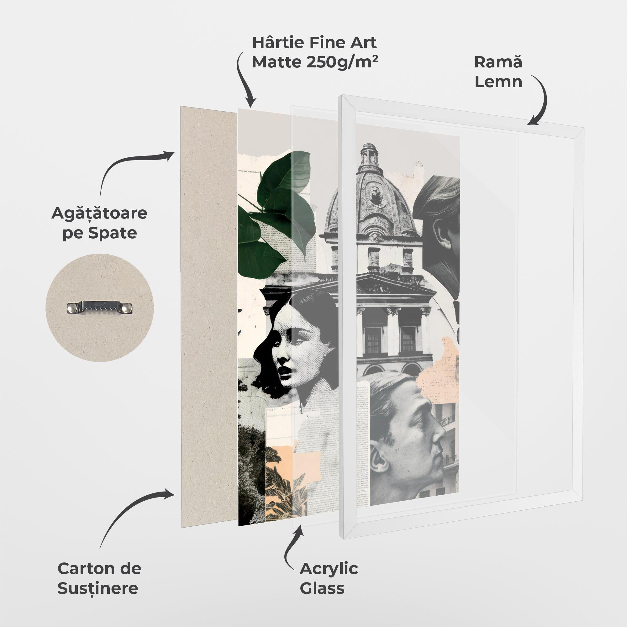 Poster Înrămat Vintage Collage mockup 1