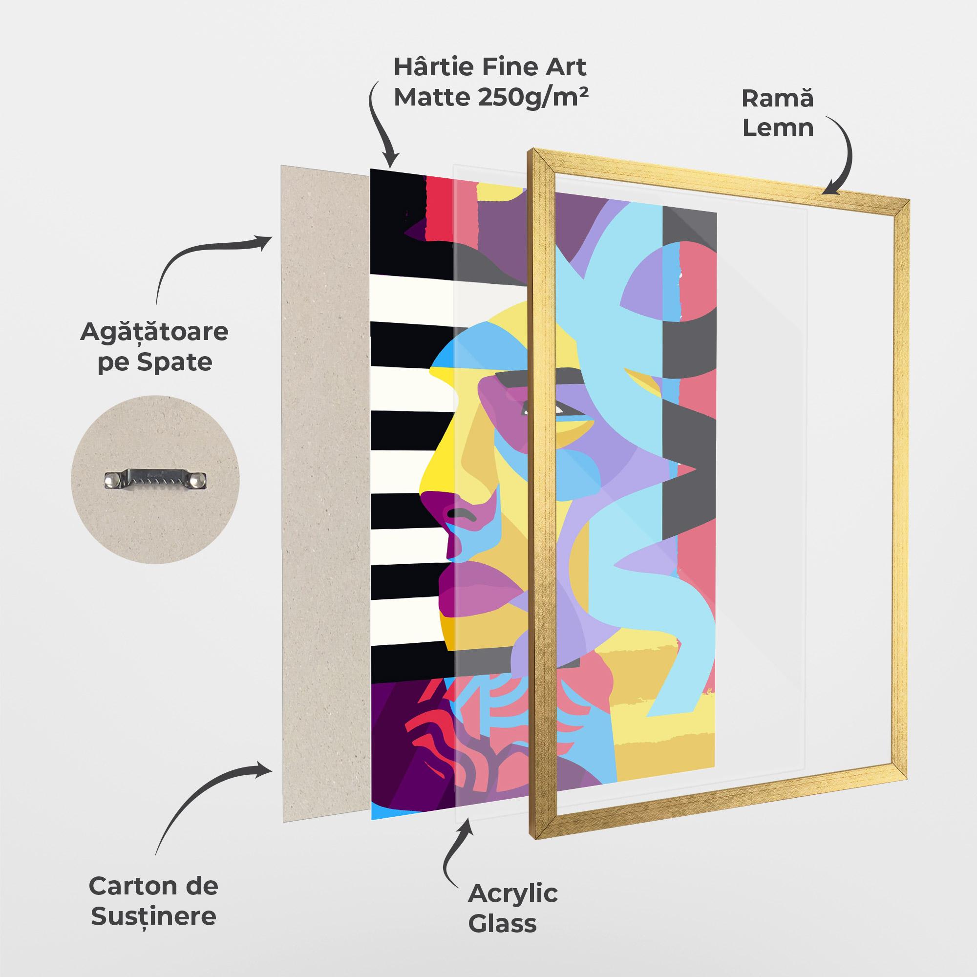 Poster Înrămat Abstract Male Face mockup 1