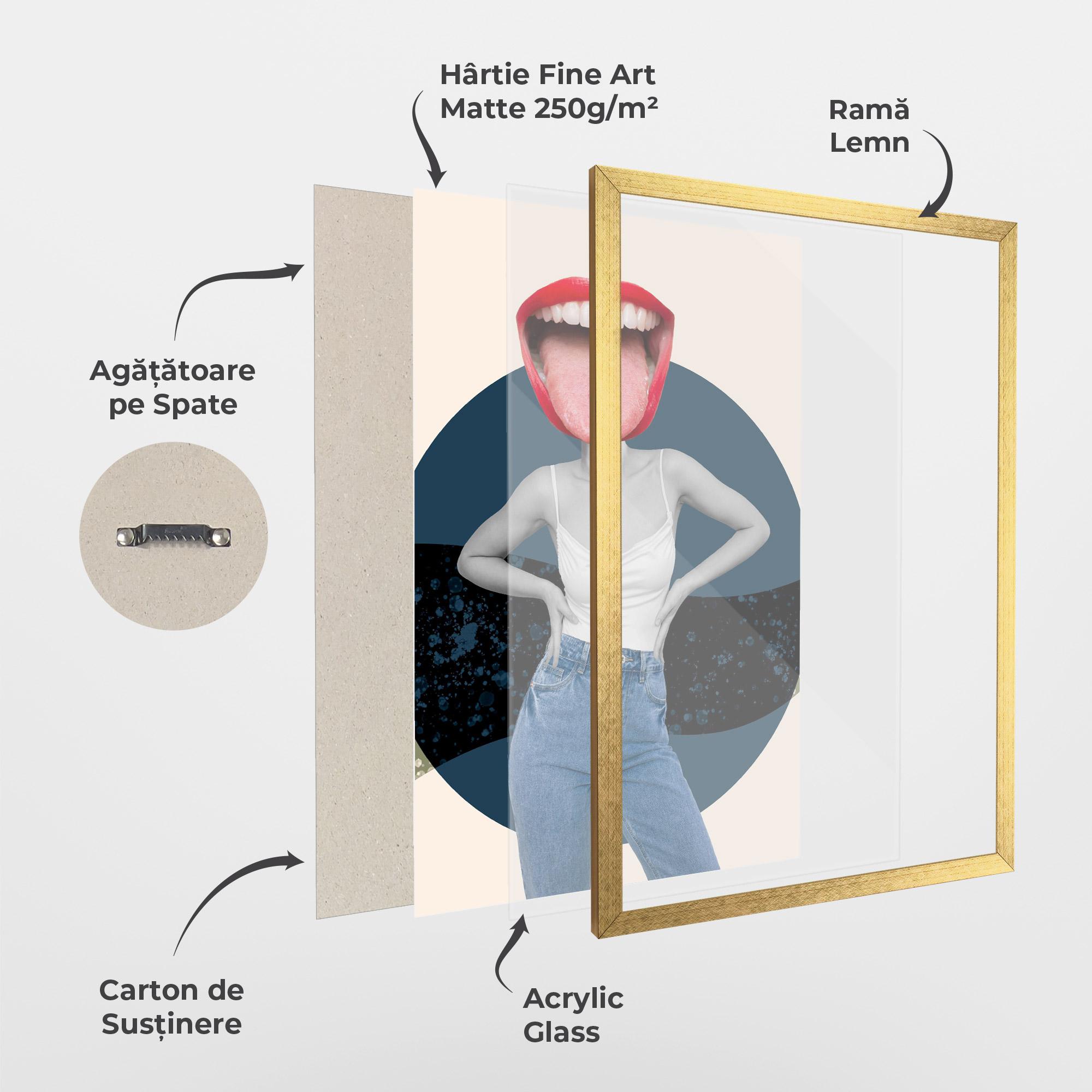 Poster Înrămat Blue Jeans Lips mockup 1