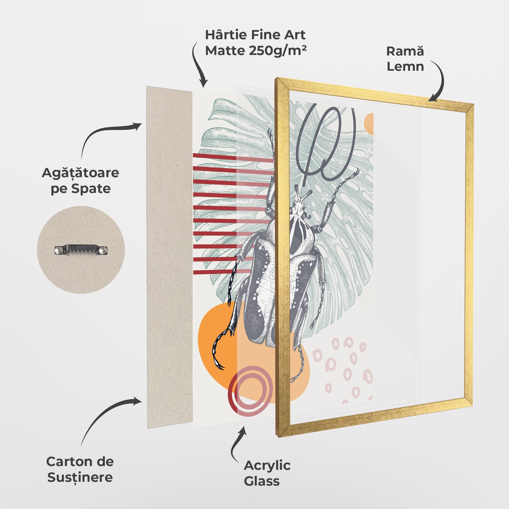 Poster Înrămat Insects Art Collage mockup 1