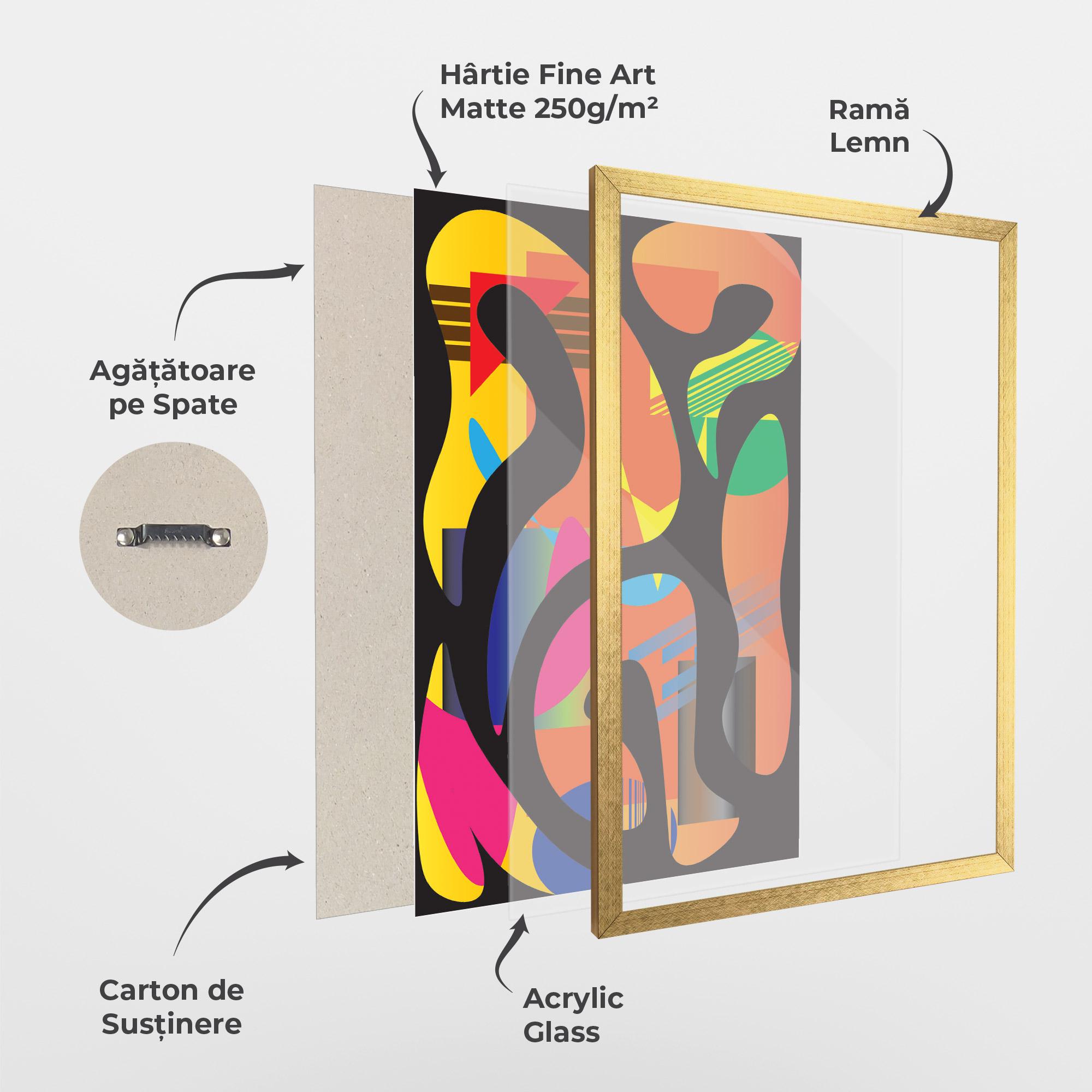 Poster Înrămat Shape Abstract Orange mockup 1