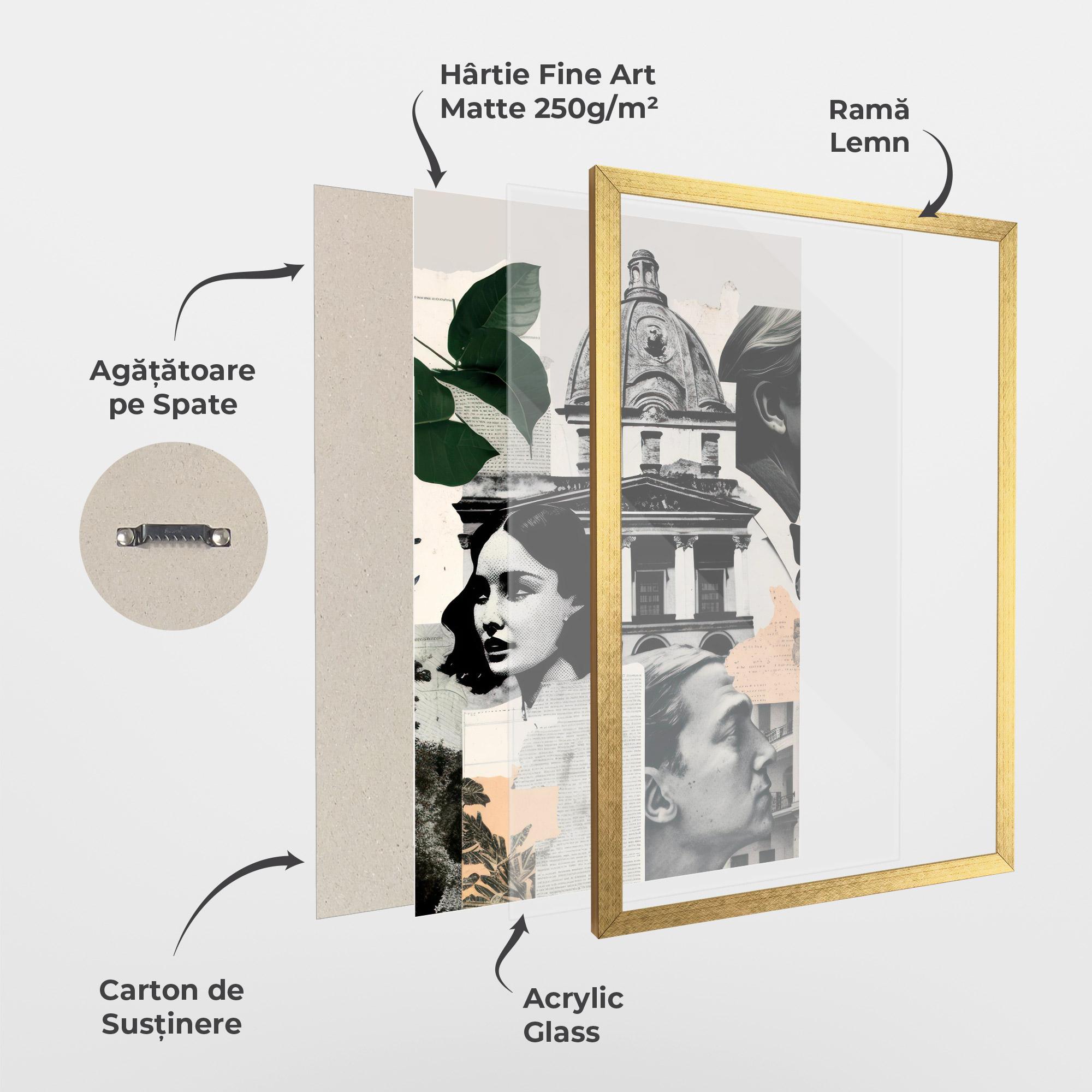 Poster Înrămat Vintage Collage mockup 1