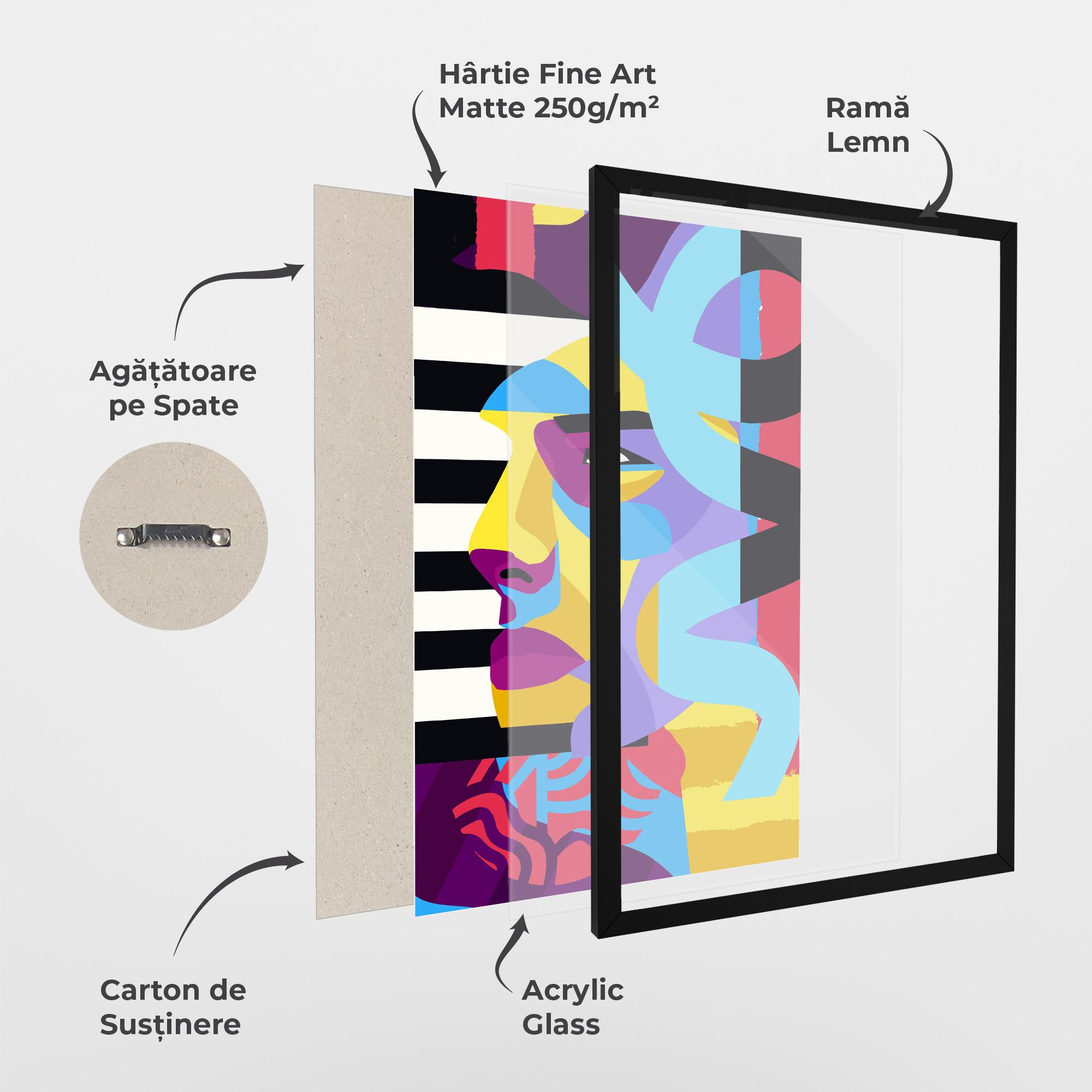 Poster Înrămat Abstract Male Face mockup 1