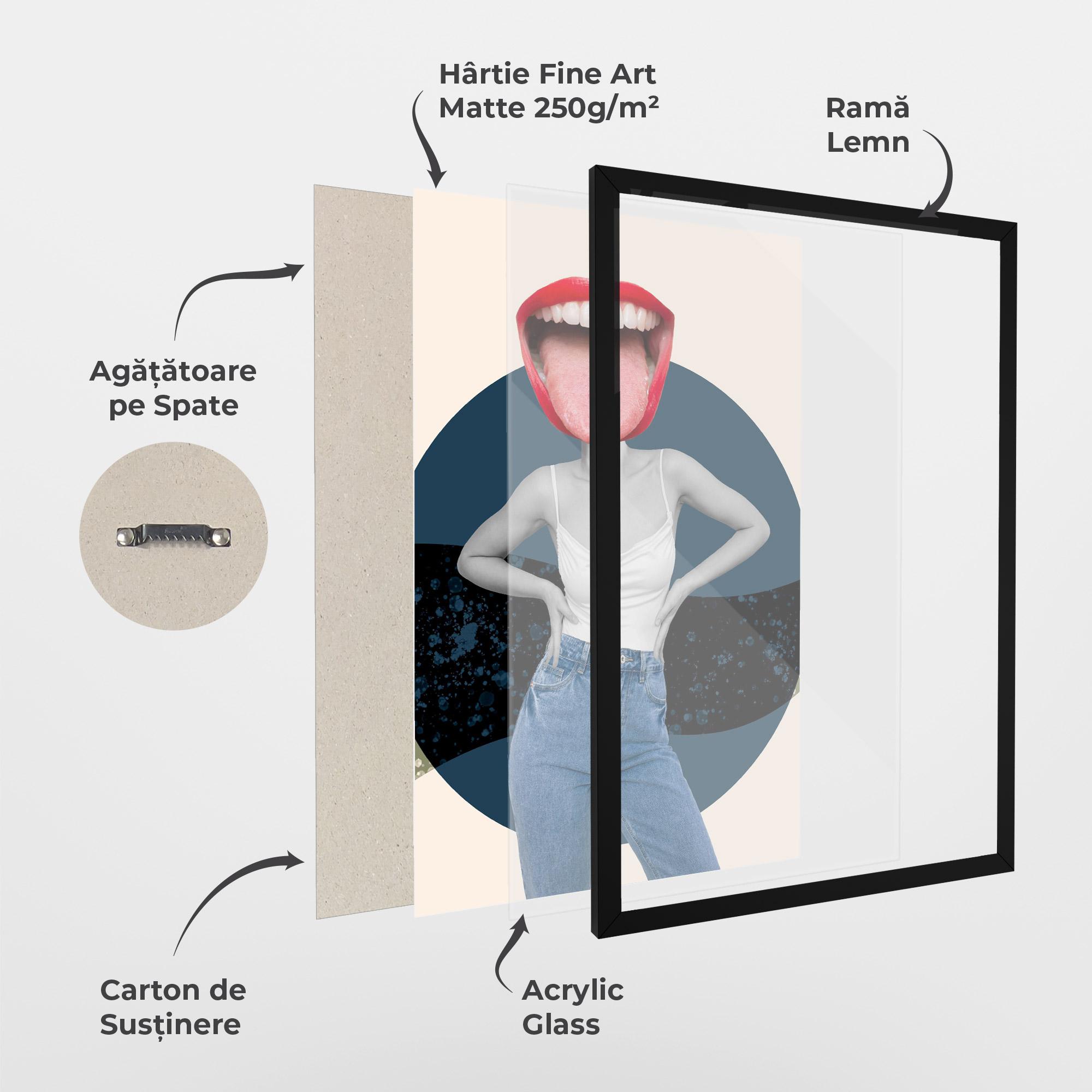 Poster Înrămat Blue Jeans Lips mockup 1