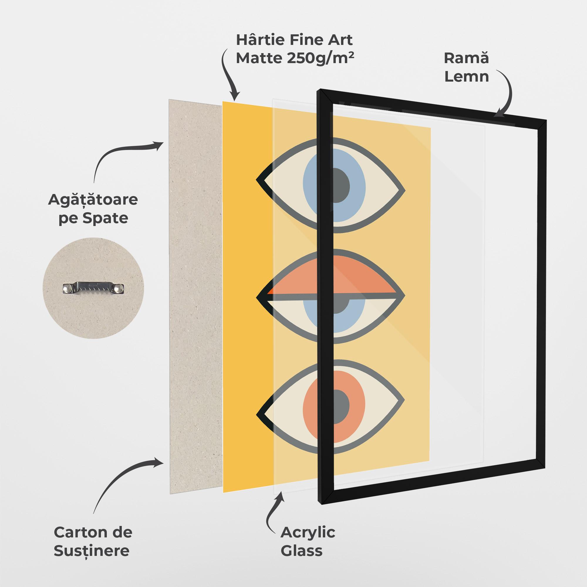 Poster Înrămat Blue Orange Eye mockup 1