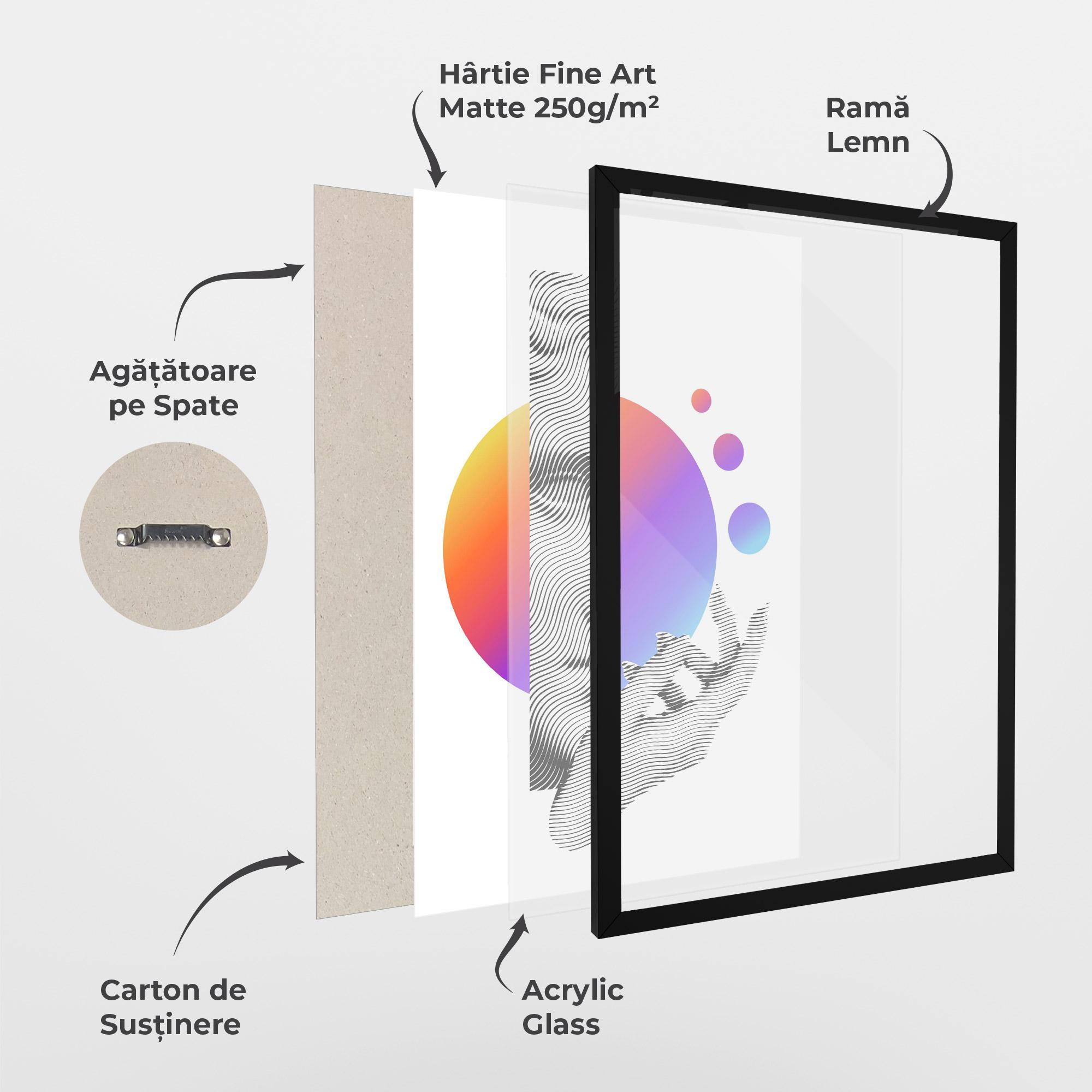 Poster Înrămat Orange Light Statue mockup 1