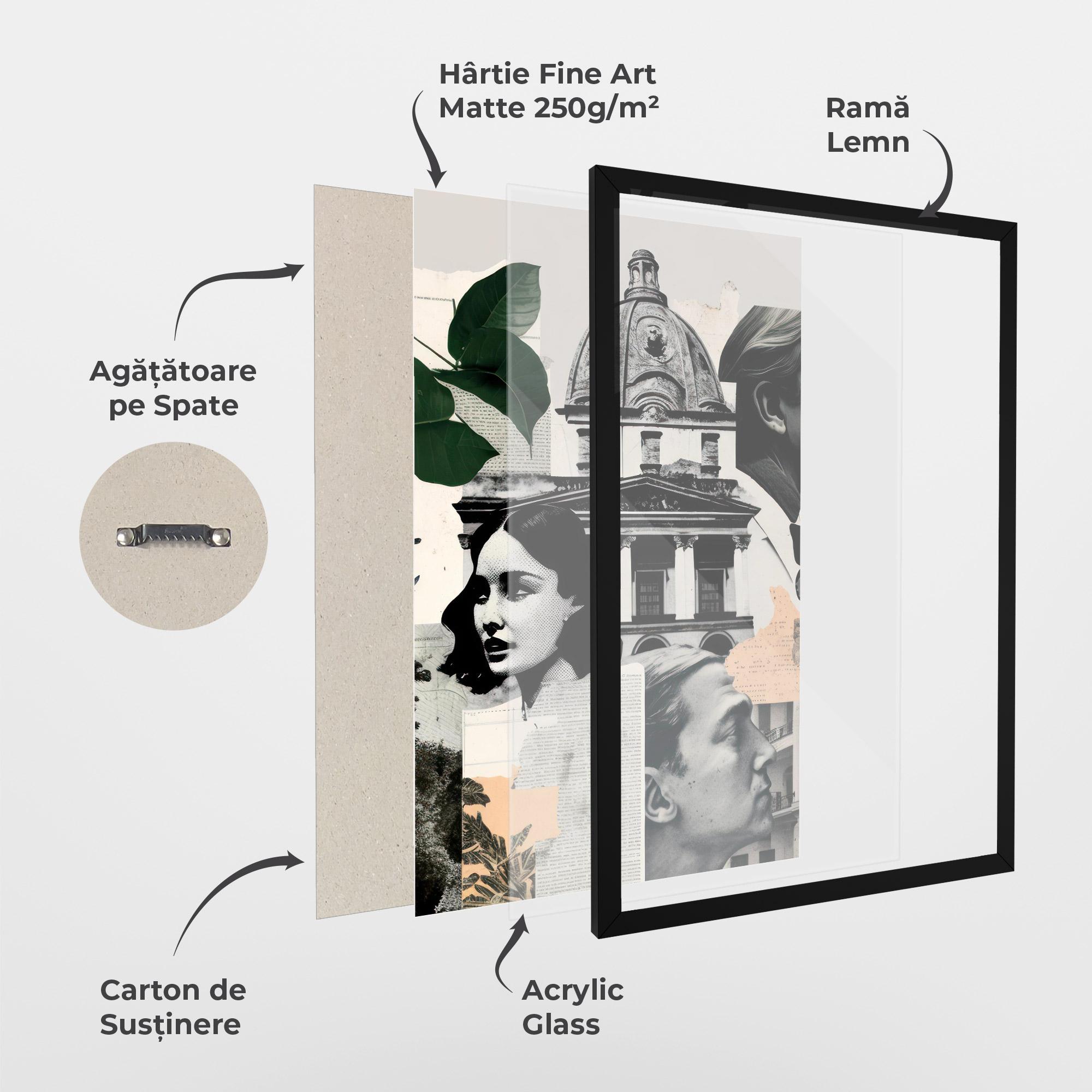 Poster Înrămat Vintage Collage mockup 1