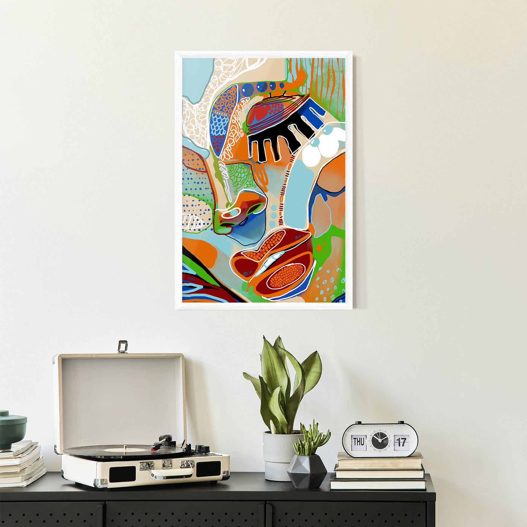 Poster Înrămat Abstract Face Art mockup 2