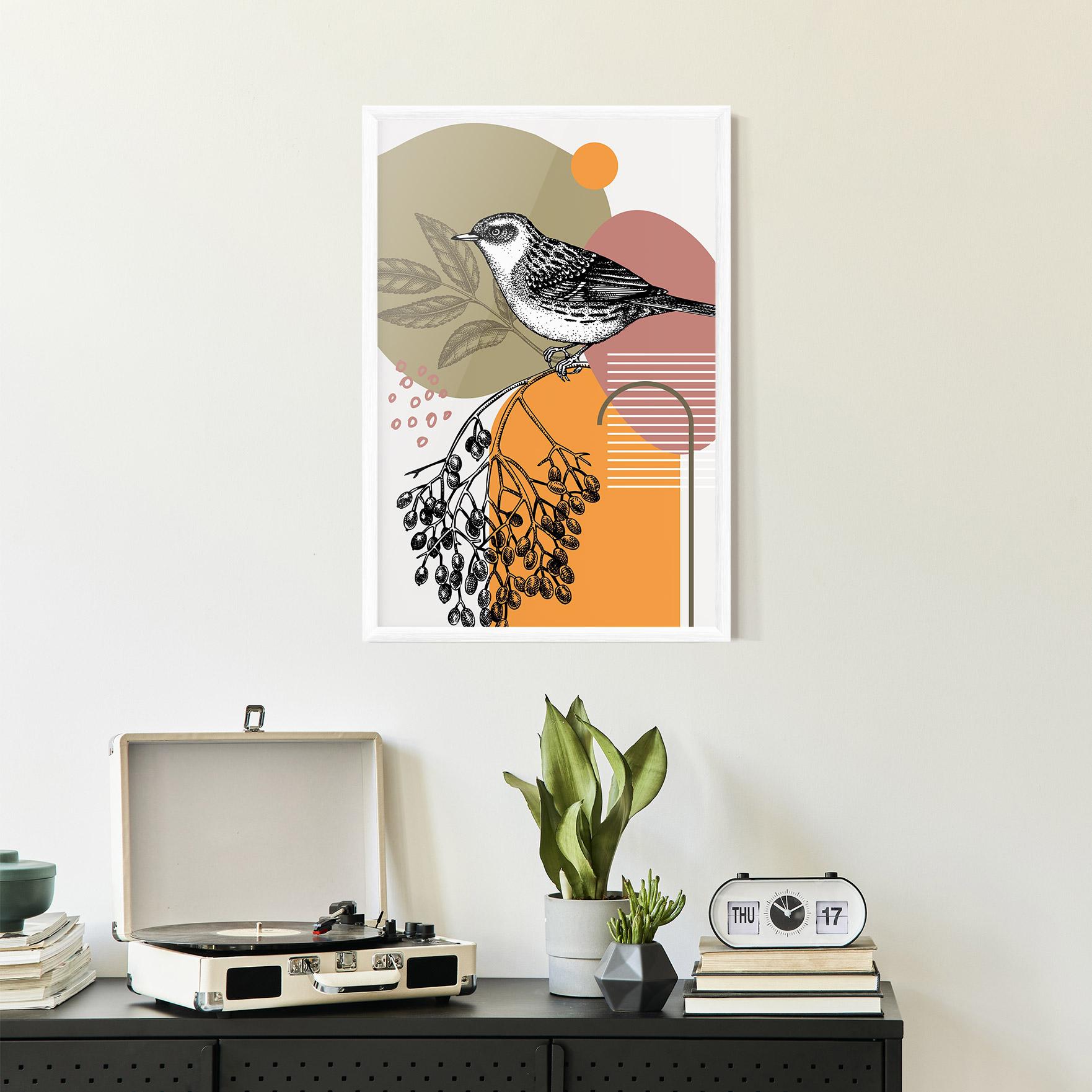 Poster Înrămat Bird Collage mockup 2