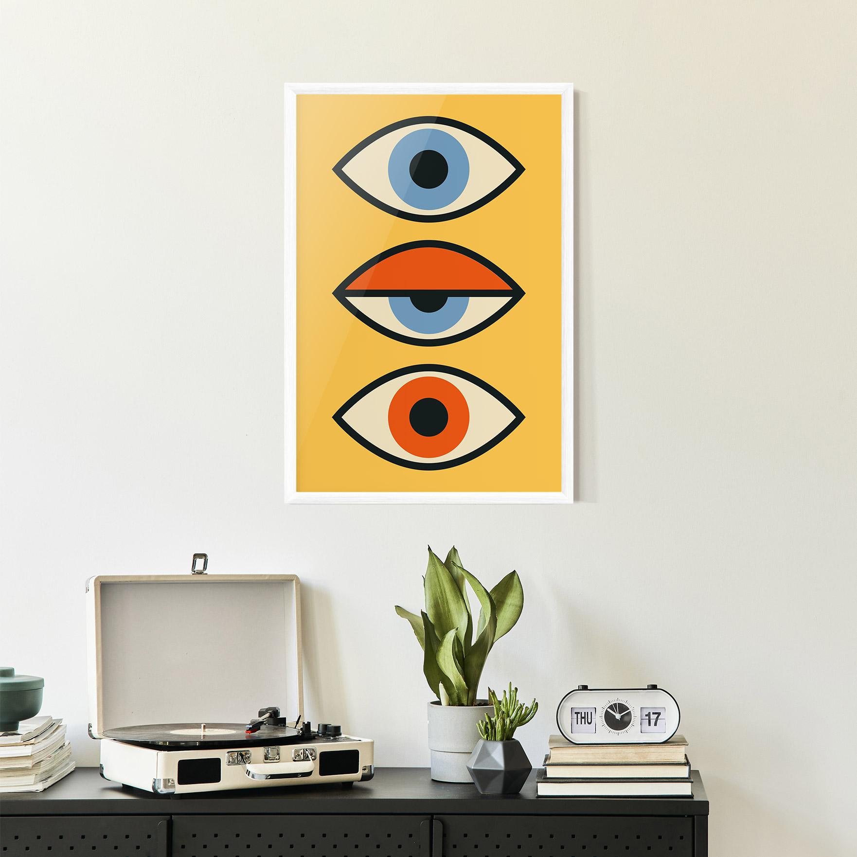 Poster Înrămat Blue Orange Eye mockup 2