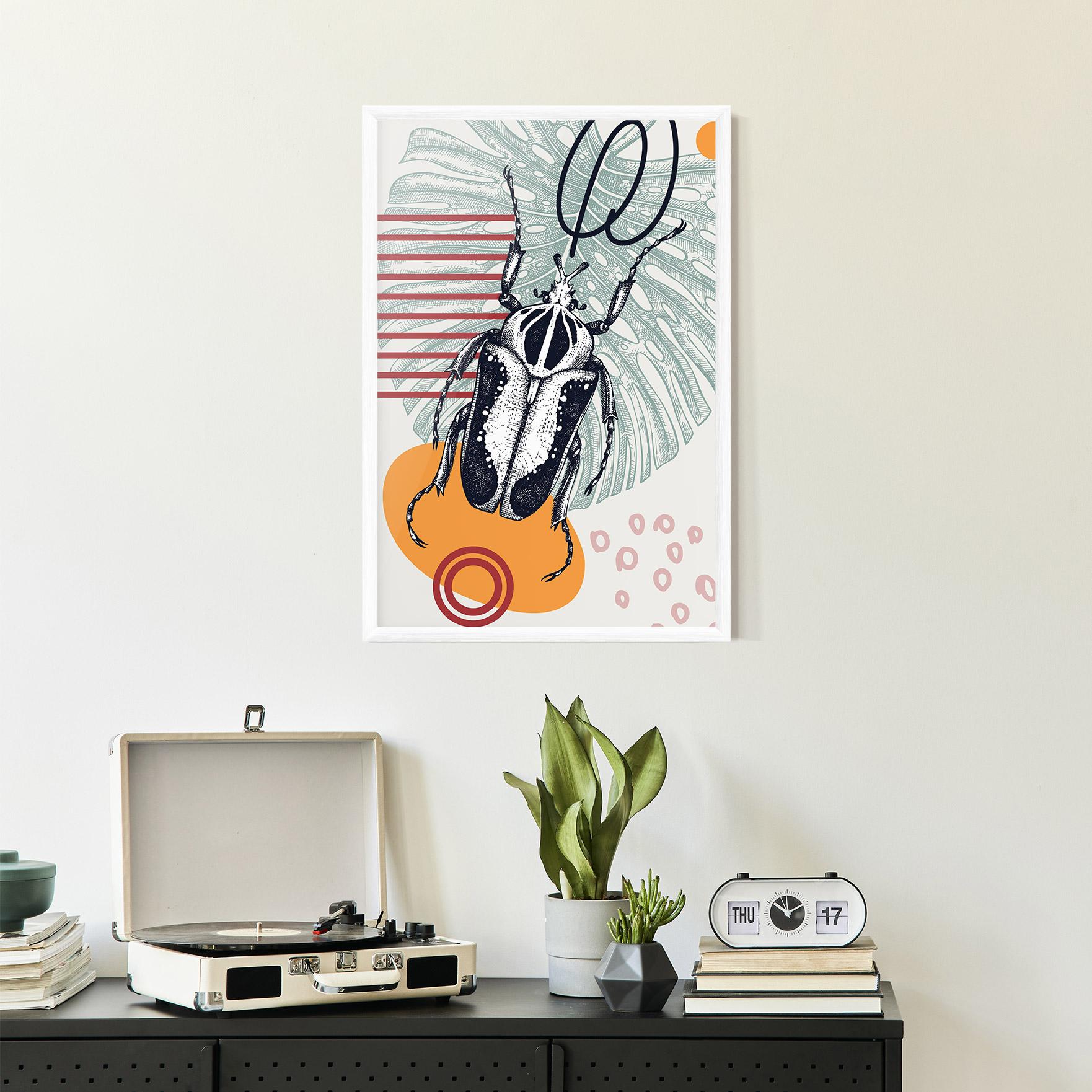 Poster Înrămat Insects Art Collage mockup 2