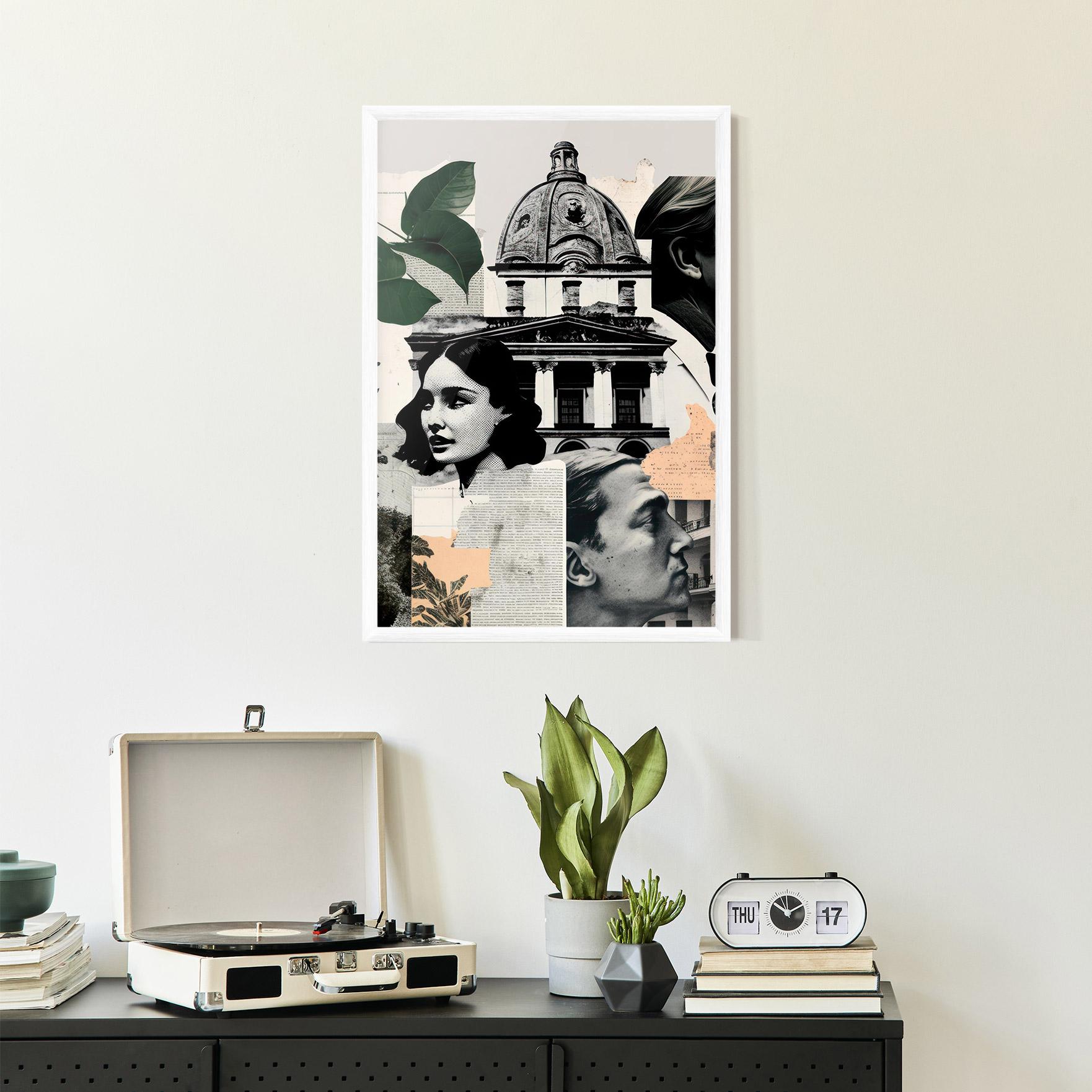 Poster Înrămat Vintage Collage mockup 2