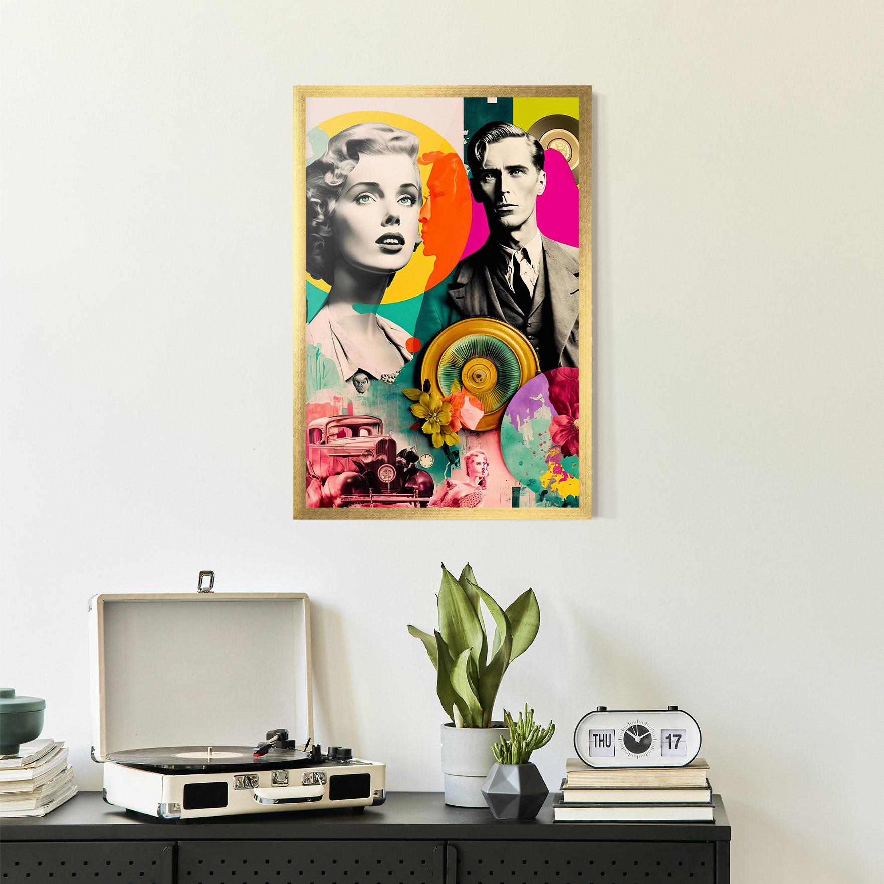 Poster Înrămat 60s Retro Collage mockup 2