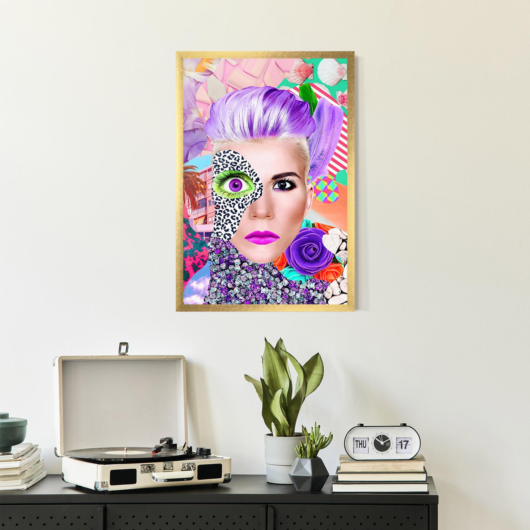 Poster Înrămat Art Collage Lady mockup 2