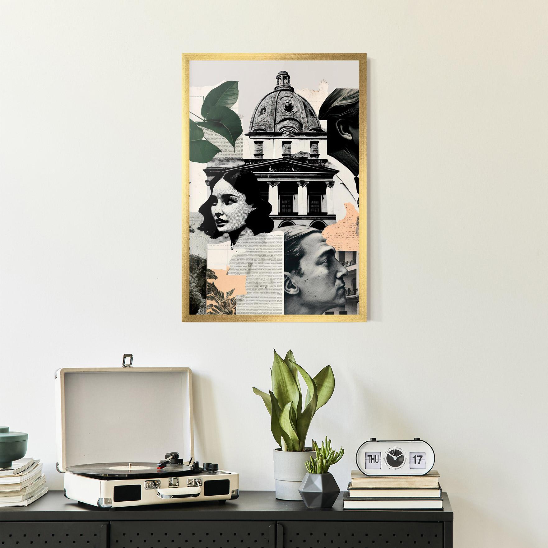 Poster Înrămat Vintage Collage mockup 2