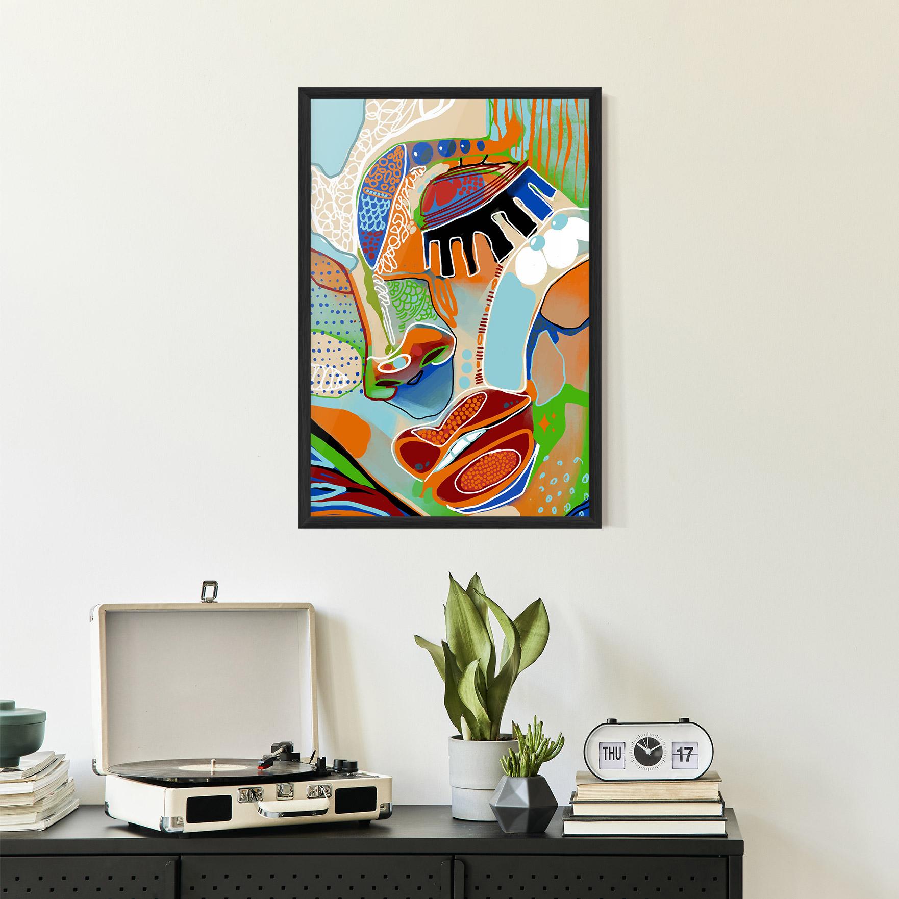 Poster Înrămat Abstract Face Art mockup 2