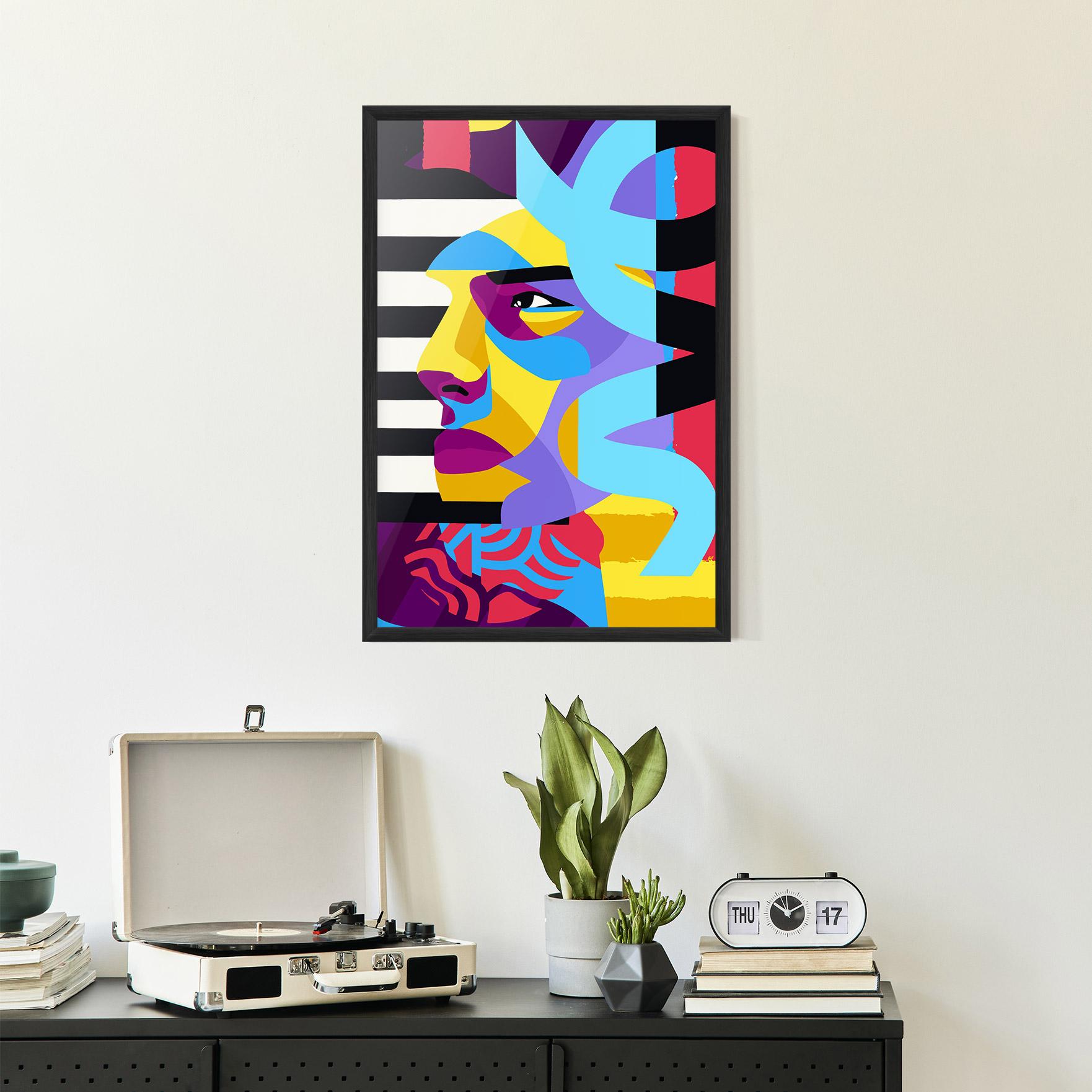 Poster Înrămat Abstract Male Face mockup 2