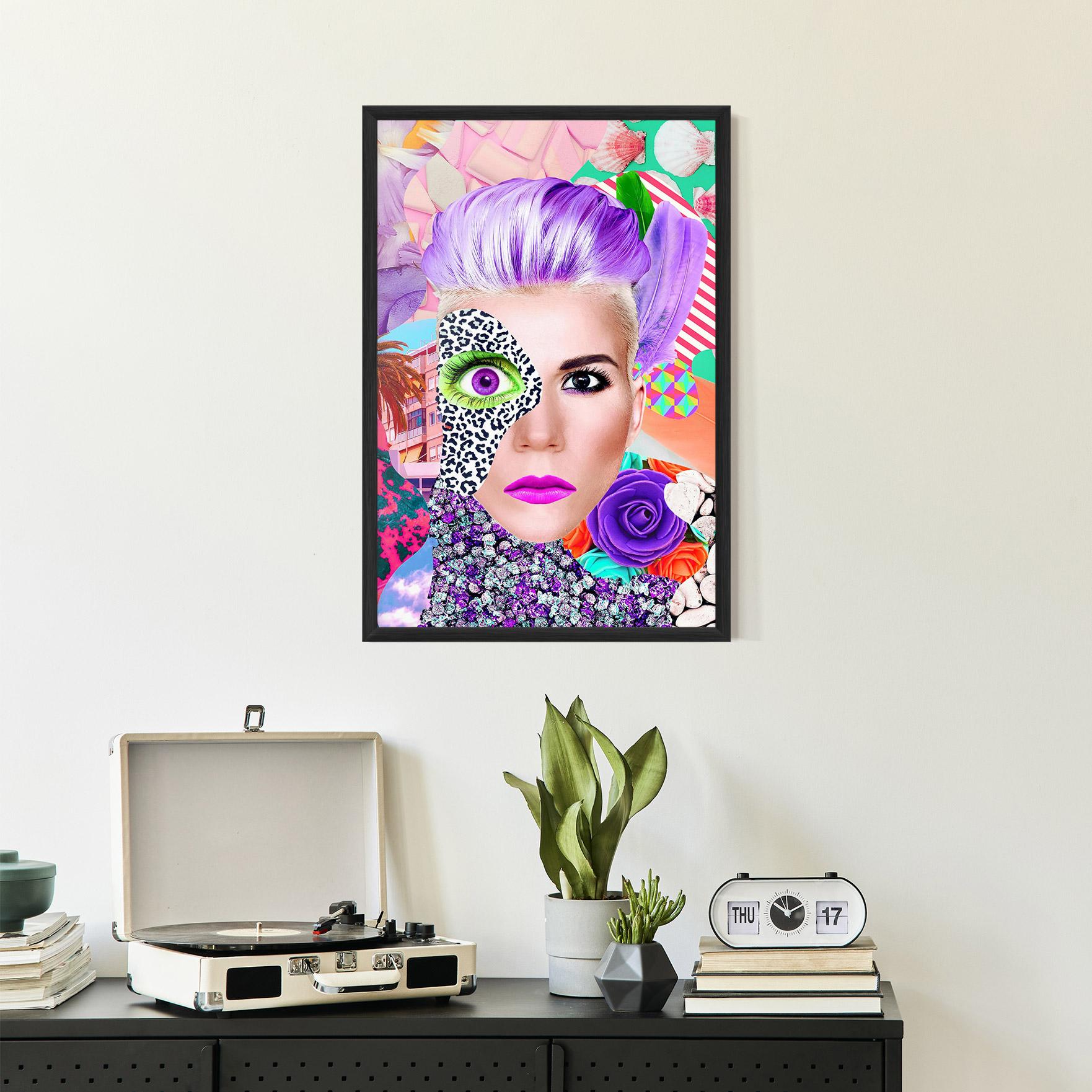 Poster Înrămat Art Collage Lady mockup 2