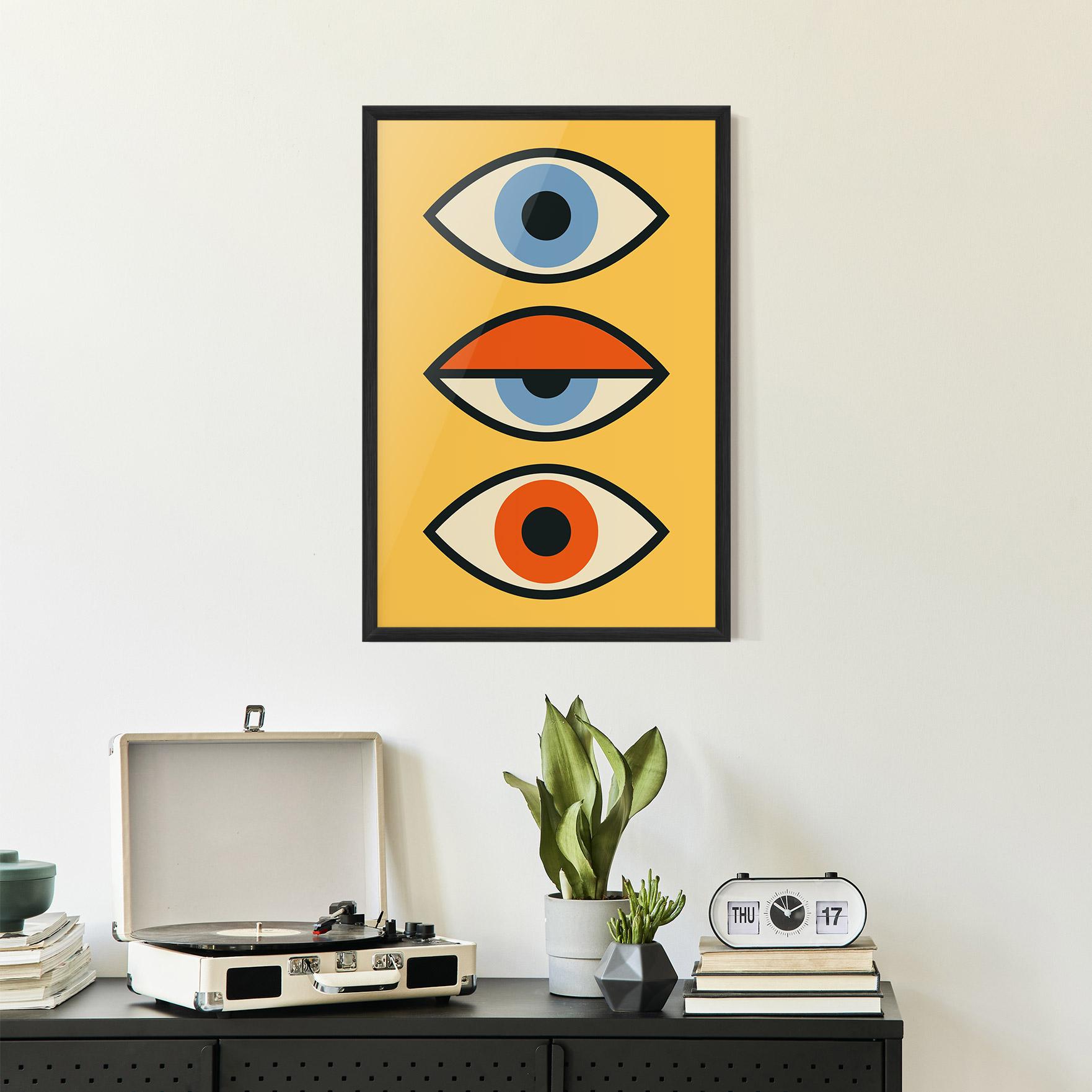Poster Înrămat Blue Orange Eye mockup 2