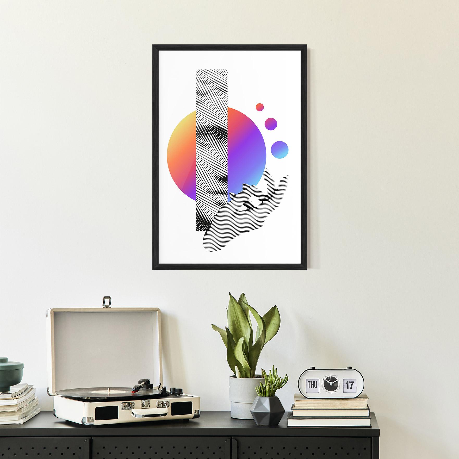 Poster Înrămat Orange Light Statue mockup 2