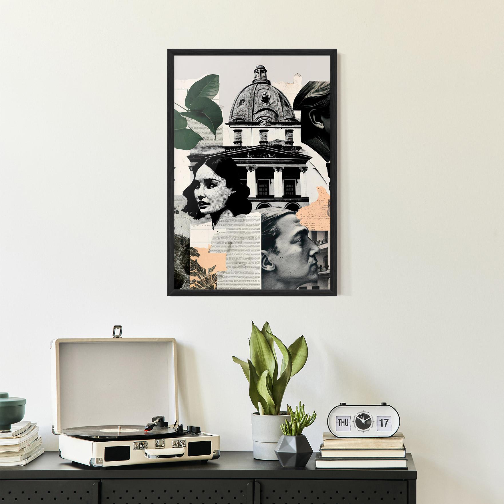 Poster Înrămat Vintage Collage mockup 2