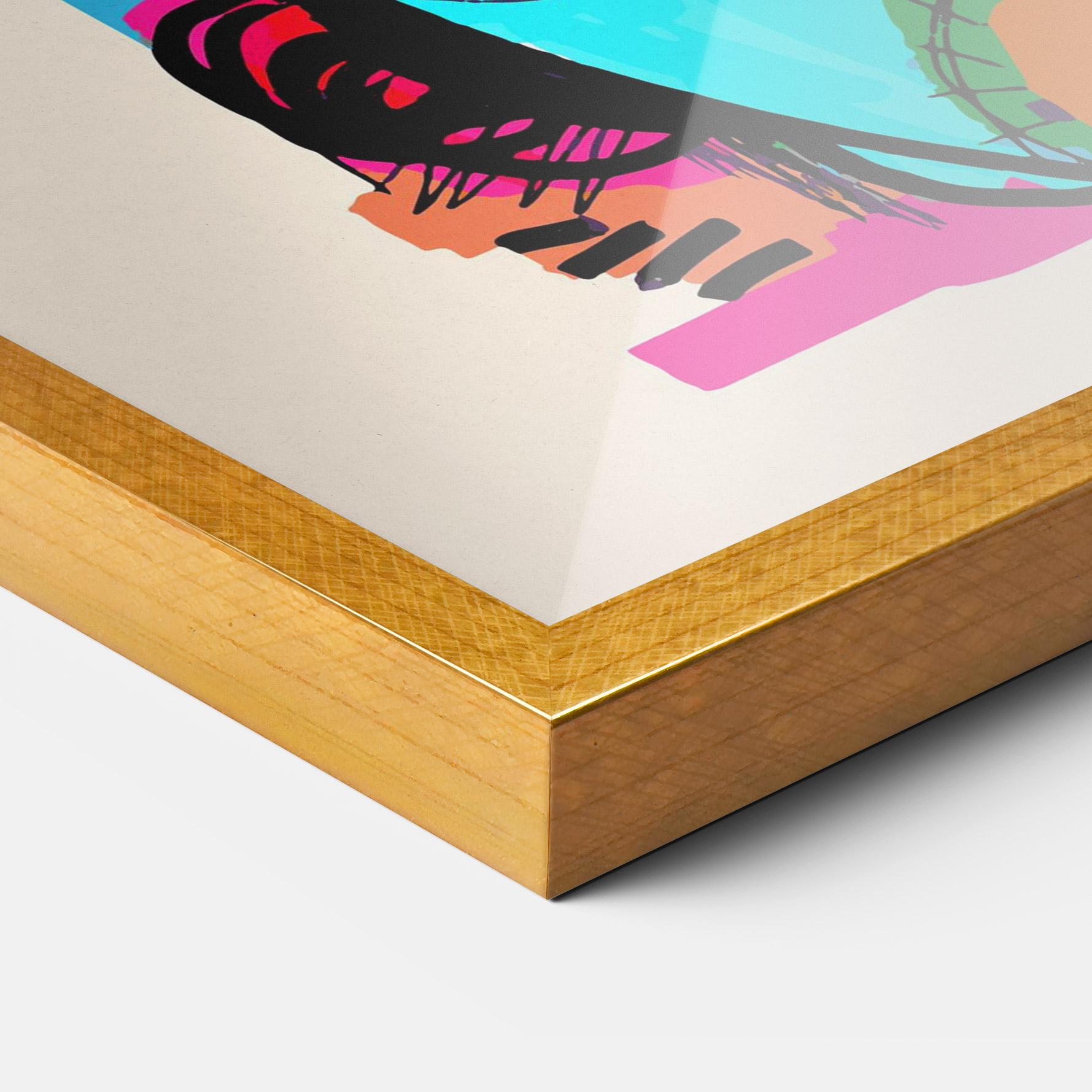 Poster Înrămat Blue Orange Faces mockup 3