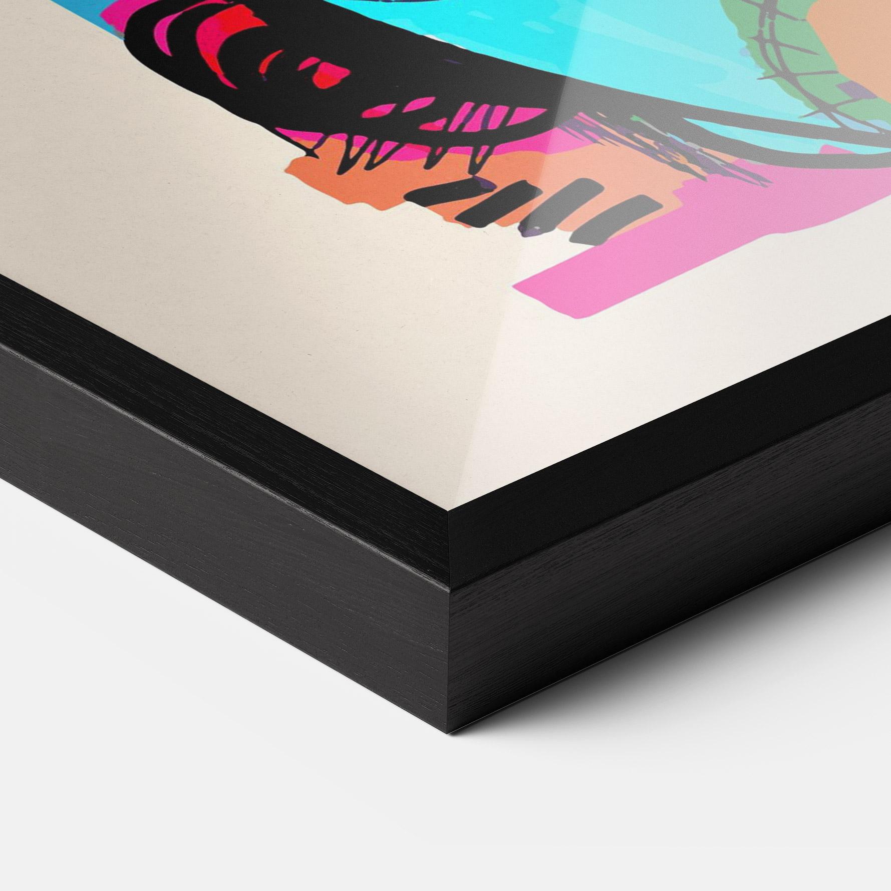 Poster Înrămat Blue Orange Faces mockup 3