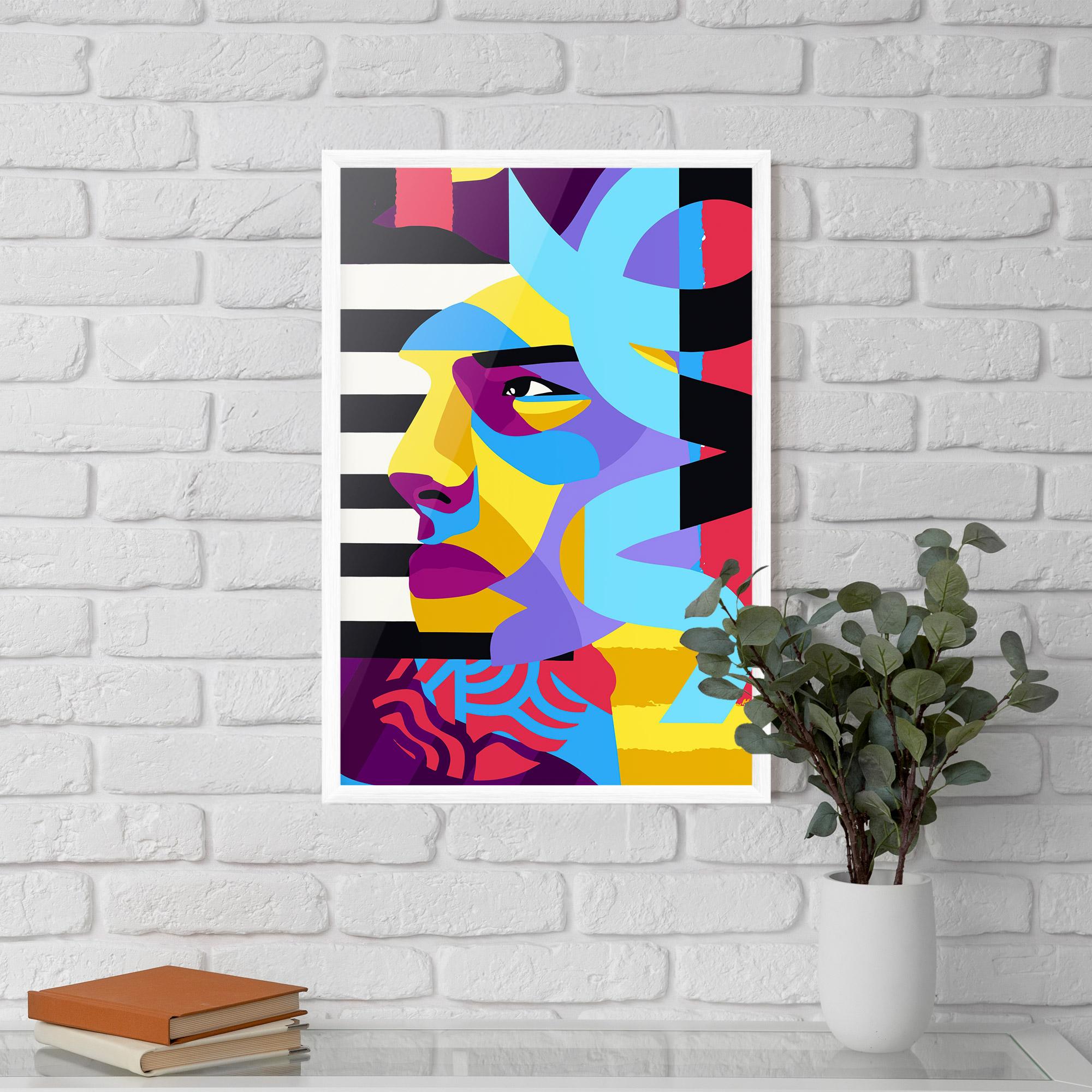 Poster Înrămat Abstract Male Face mockup 5