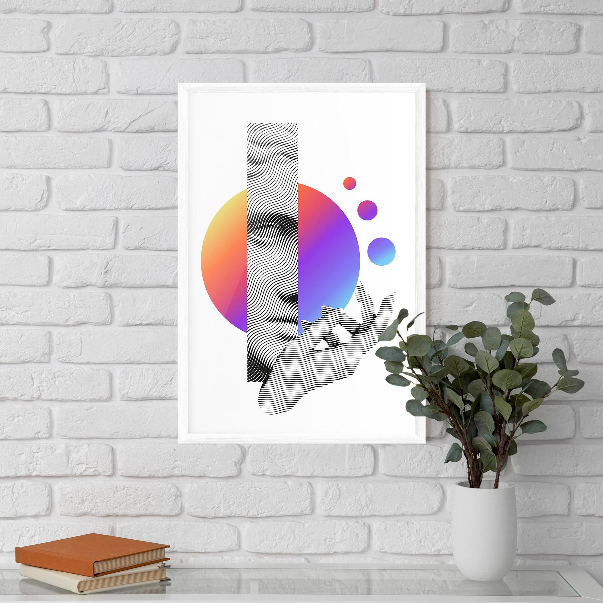 Poster Înrămat Orange Light Statue mockup 5