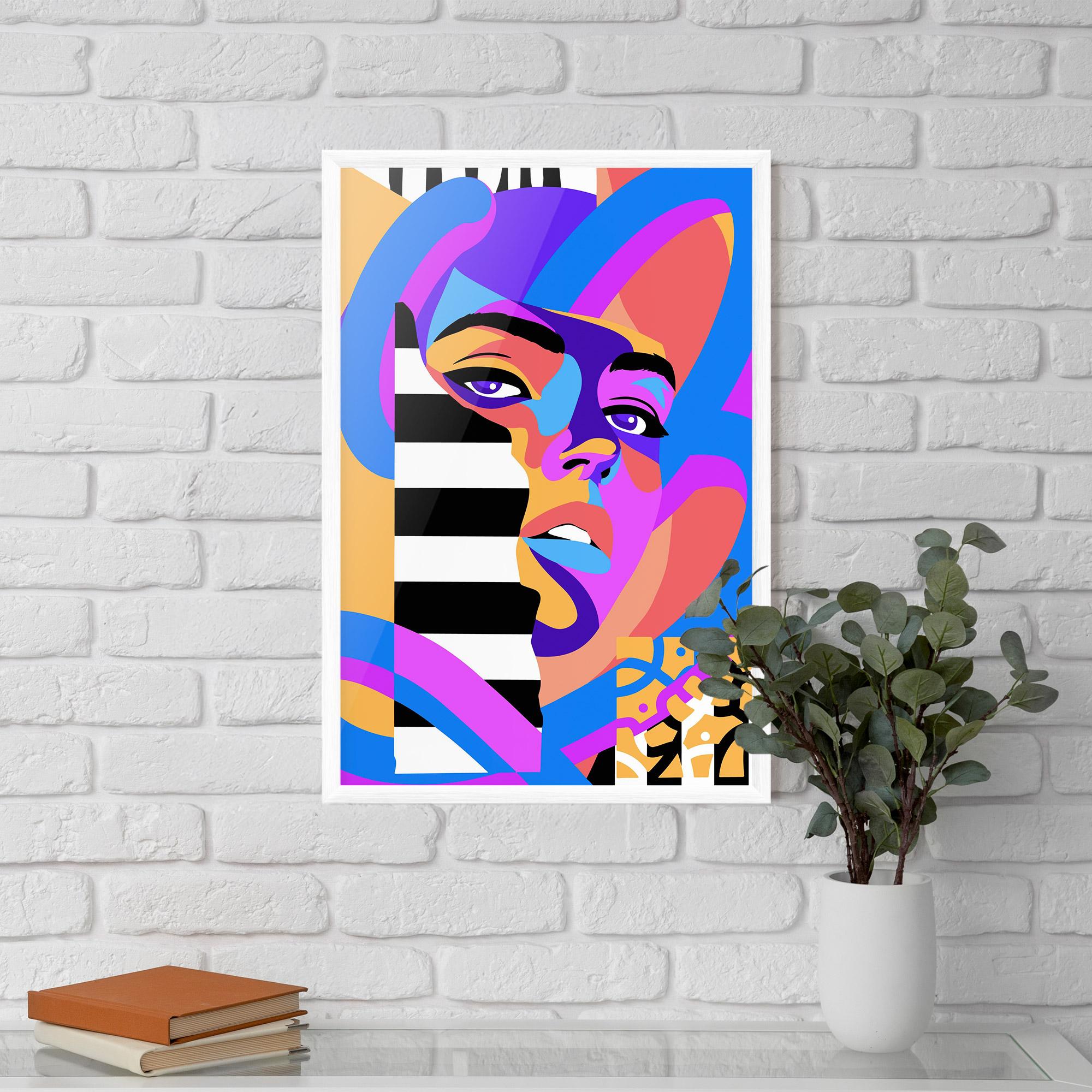 Poster Înrămat Woman Art Face mockup 5