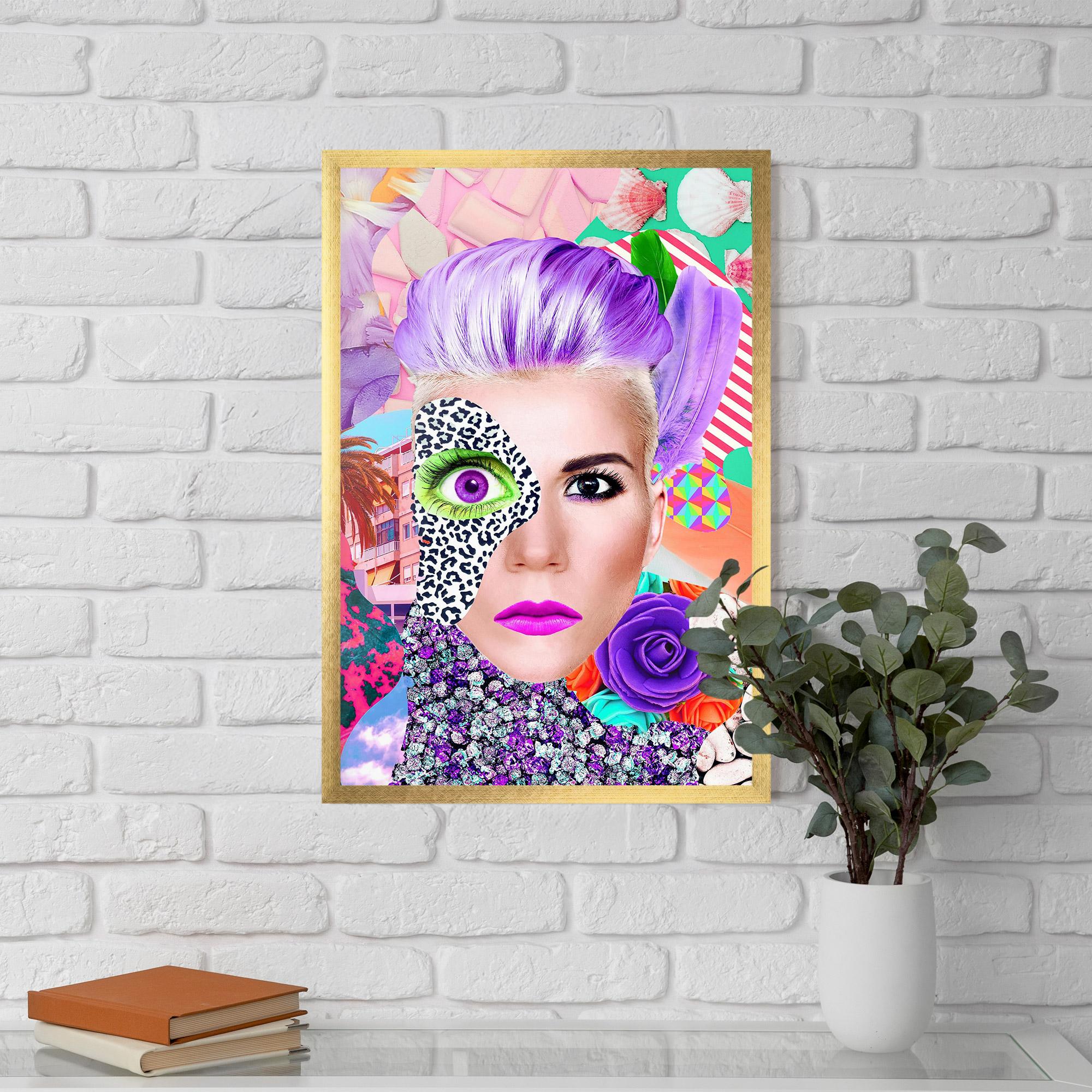 Poster Înrămat Art Collage Lady mockup 5