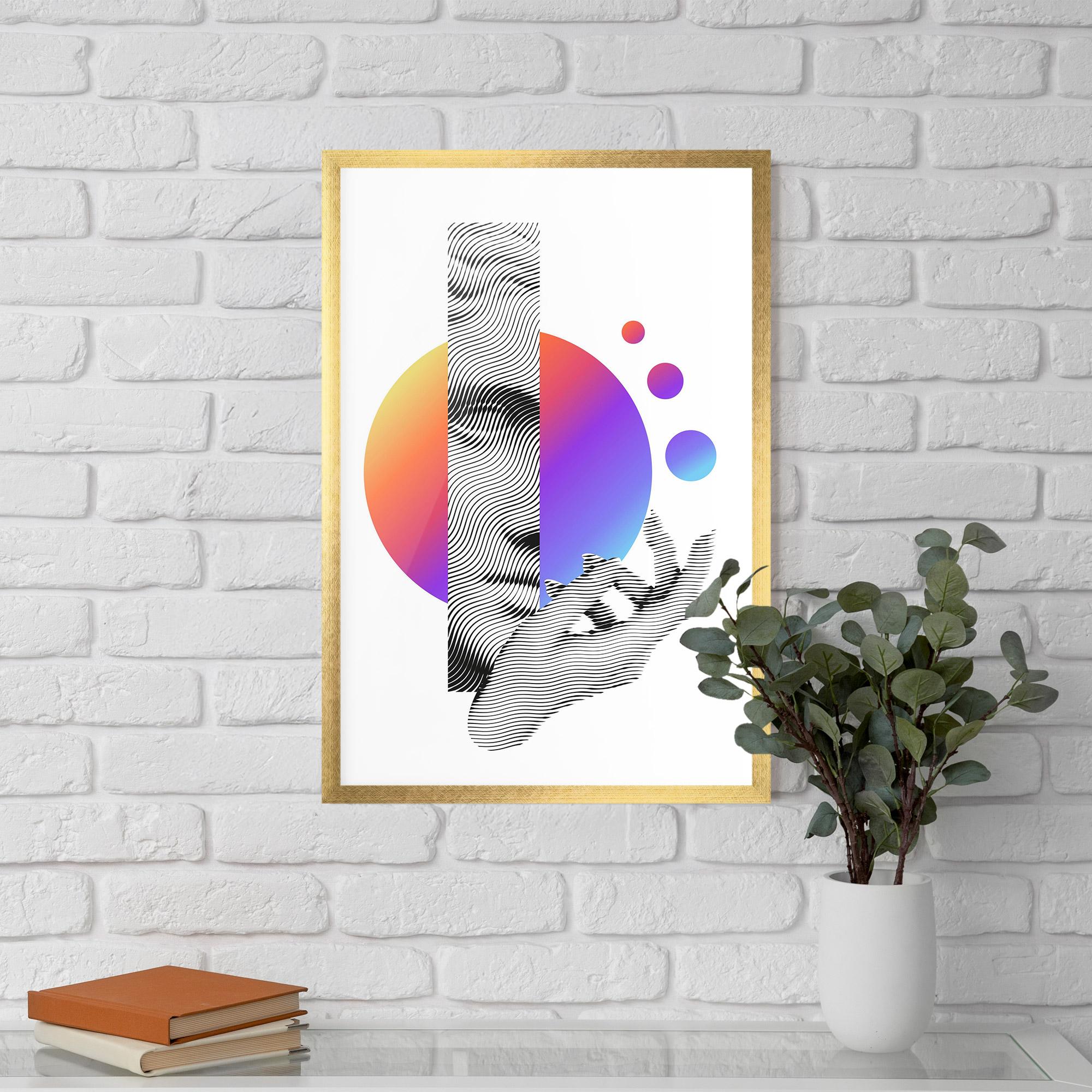 Poster Înrămat Orange Light Statue mockup 5