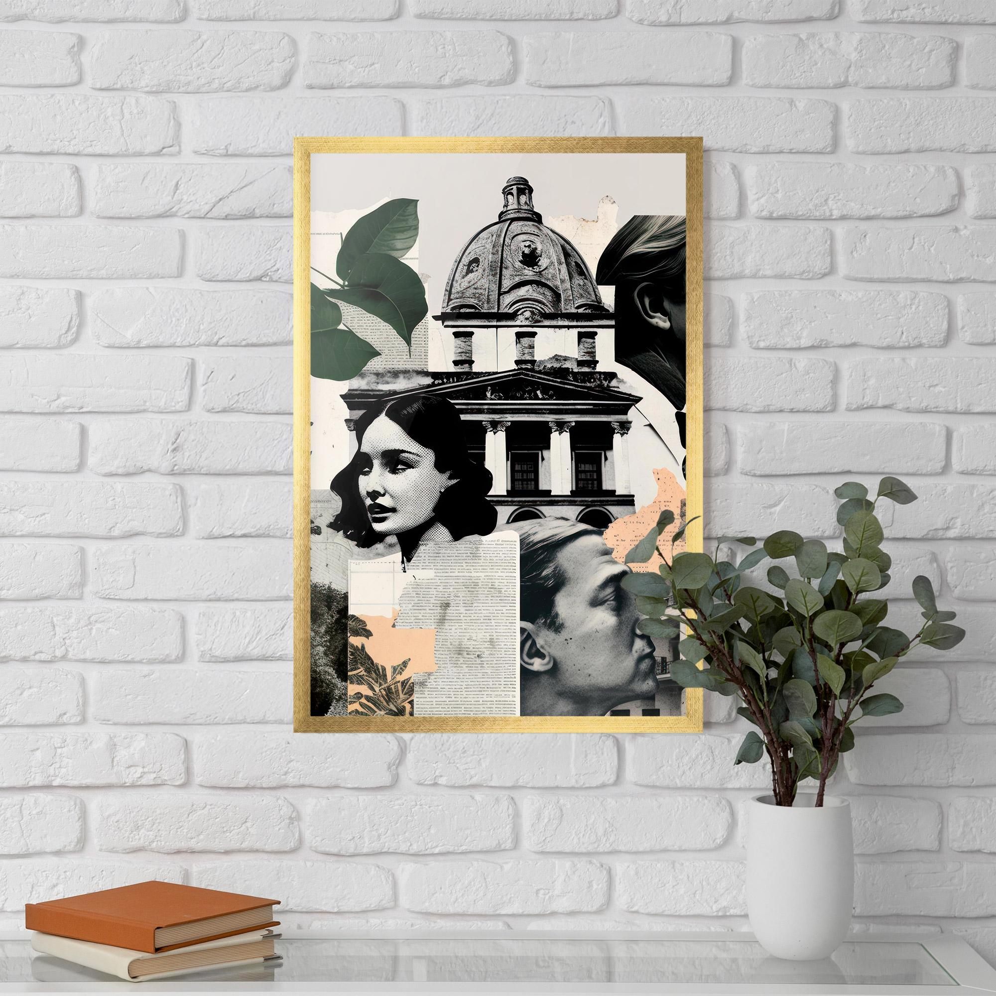 Poster Înrămat Vintage Collage mockup 5