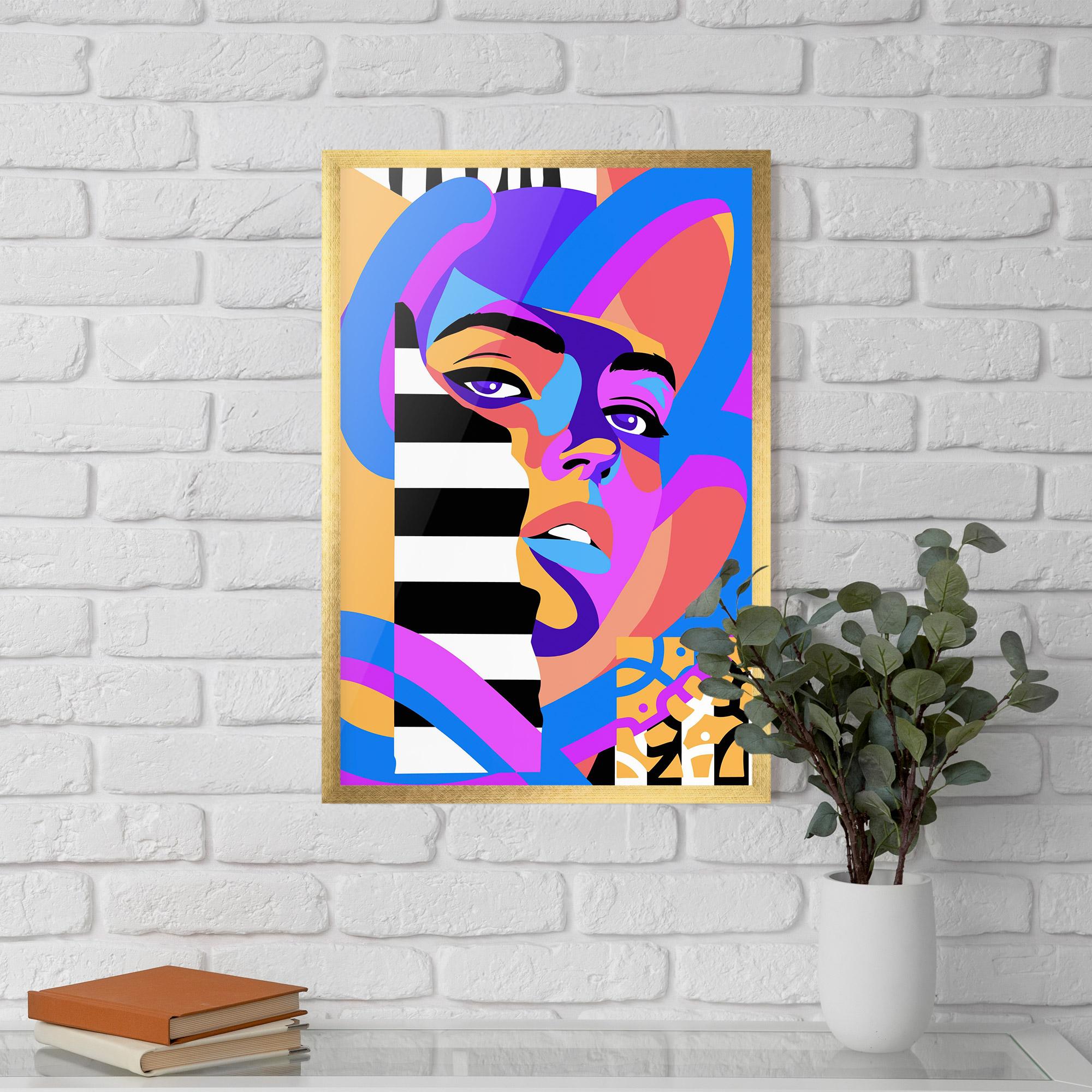 Poster Înrămat Woman Art Face mockup 5