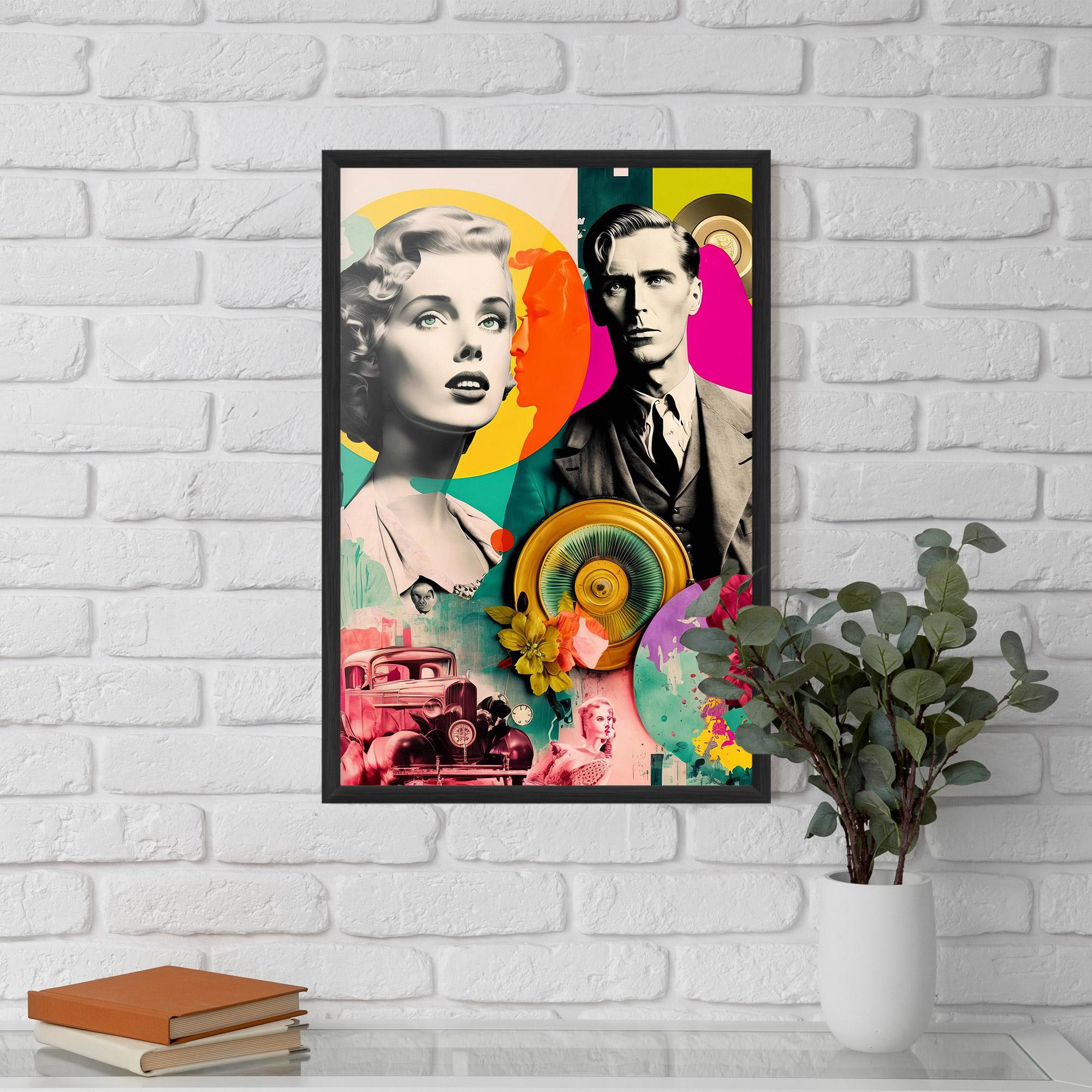 Poster Înrămat 60s Retro Collage mockup 5