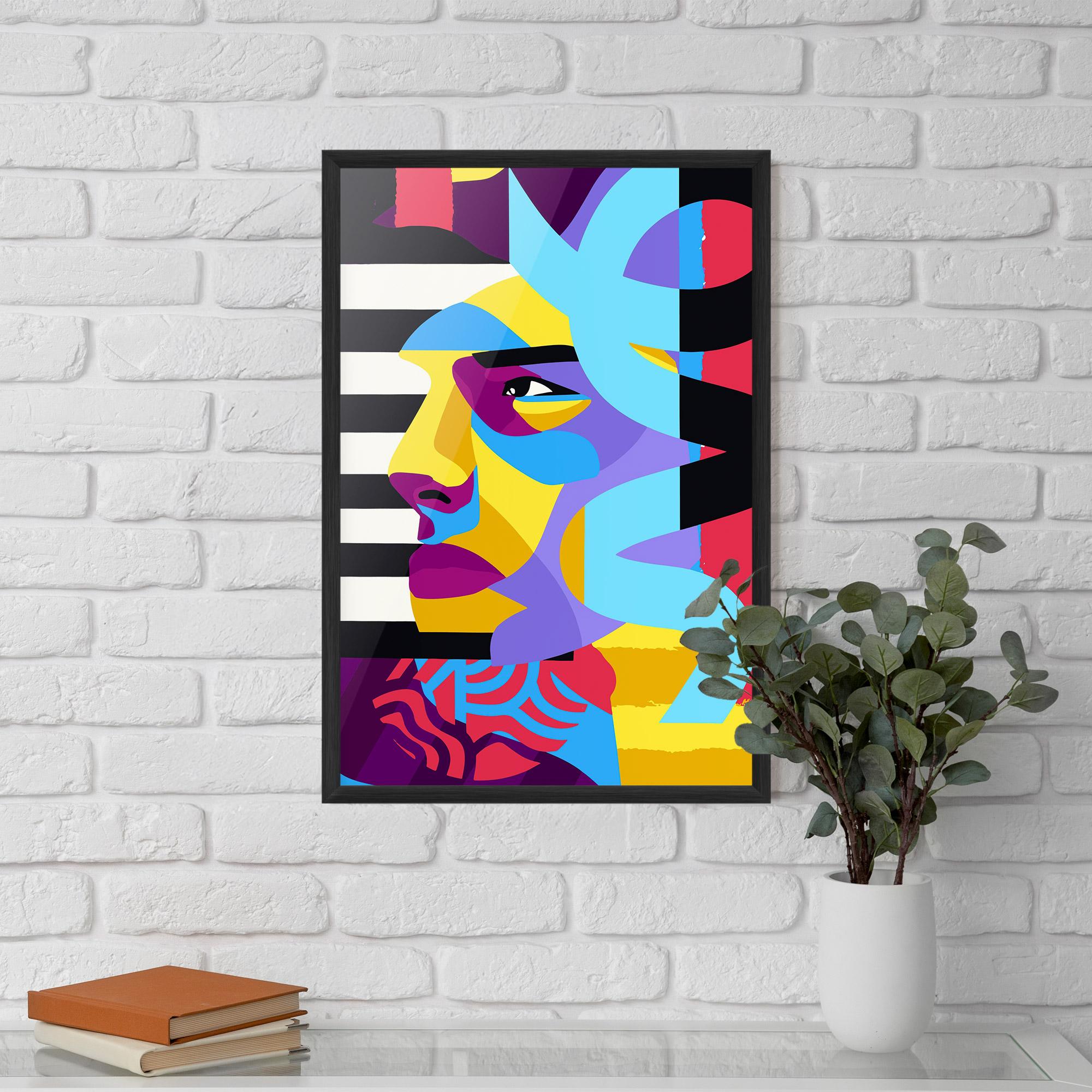 Poster Înrămat Abstract Male Face mockup 5