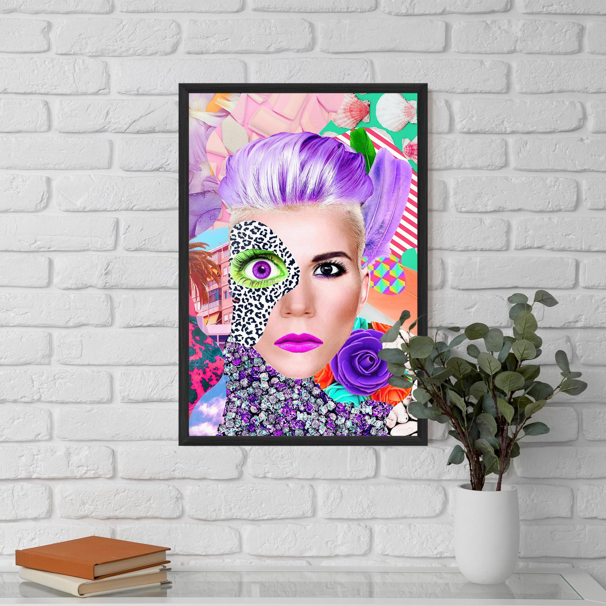 Poster Înrămat Art Collage Lady mockup 5