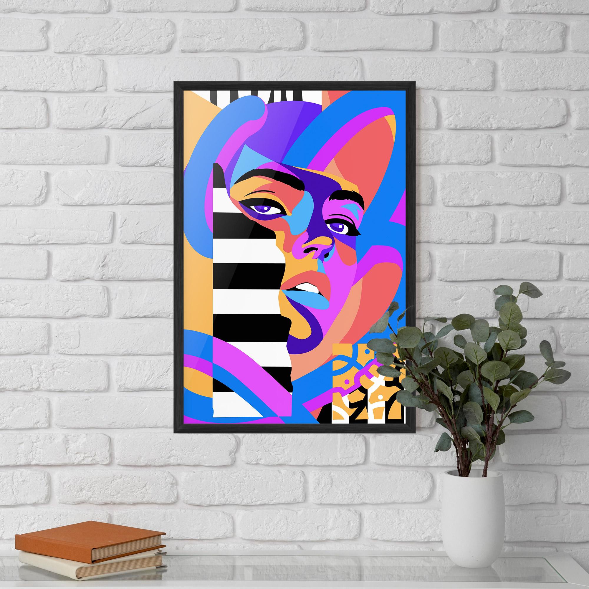 Poster Înrămat Woman Art Face mockup 5