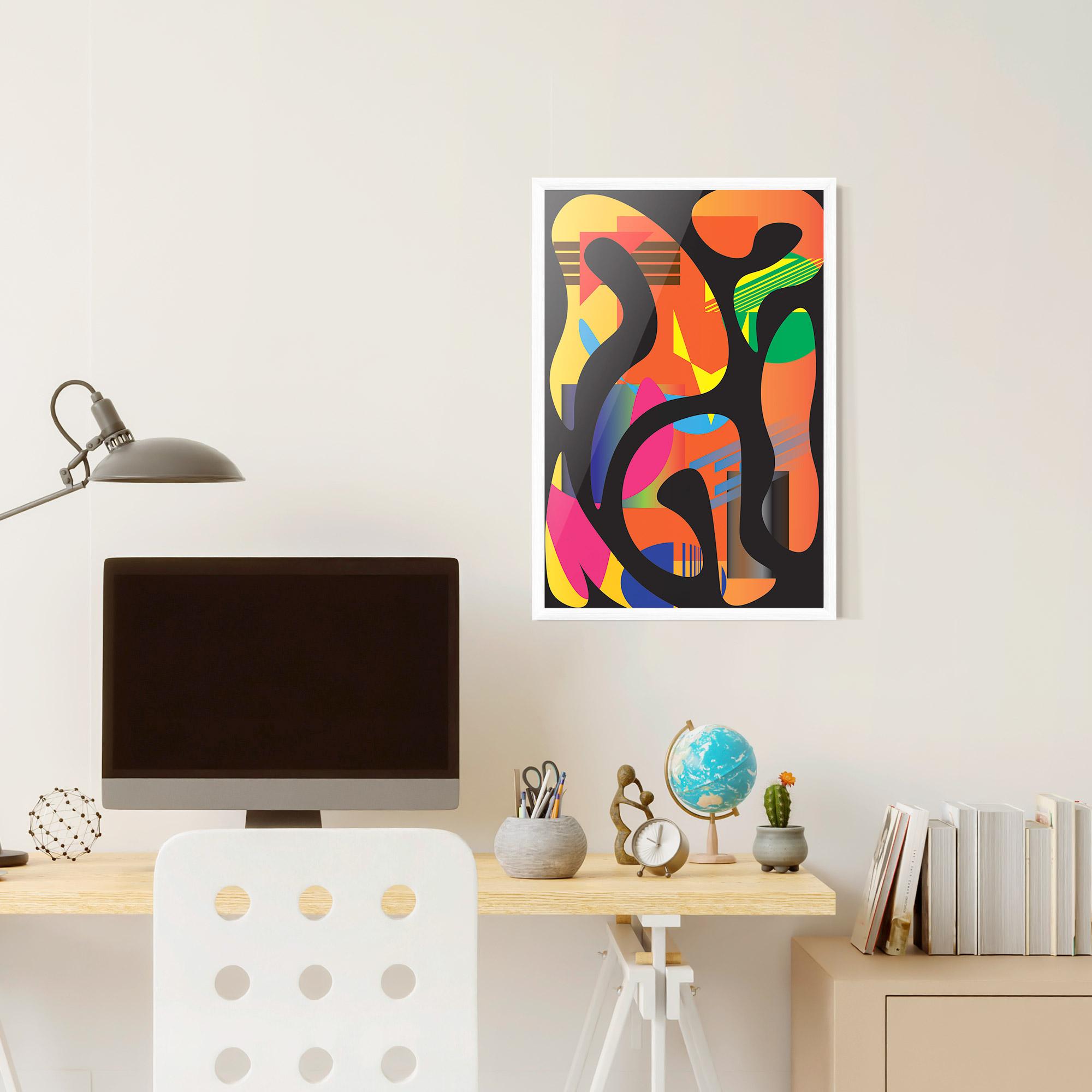 Poster Înrămat Shape Abstract Orange mockup 6