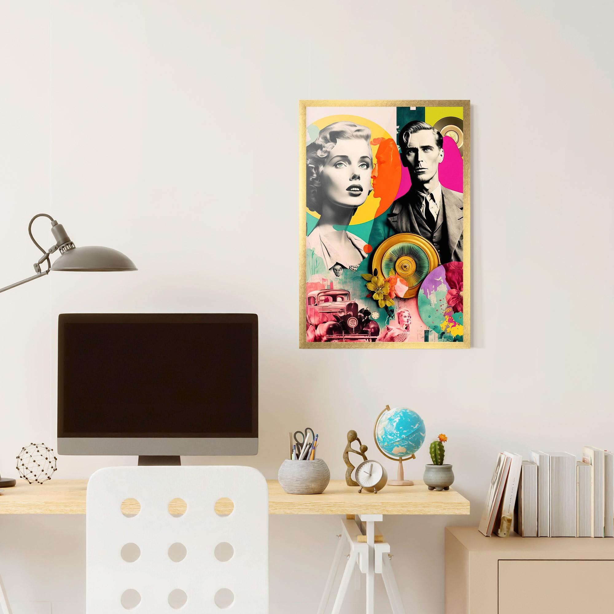 Poster Înrămat 60s Retro Collage mockup 6