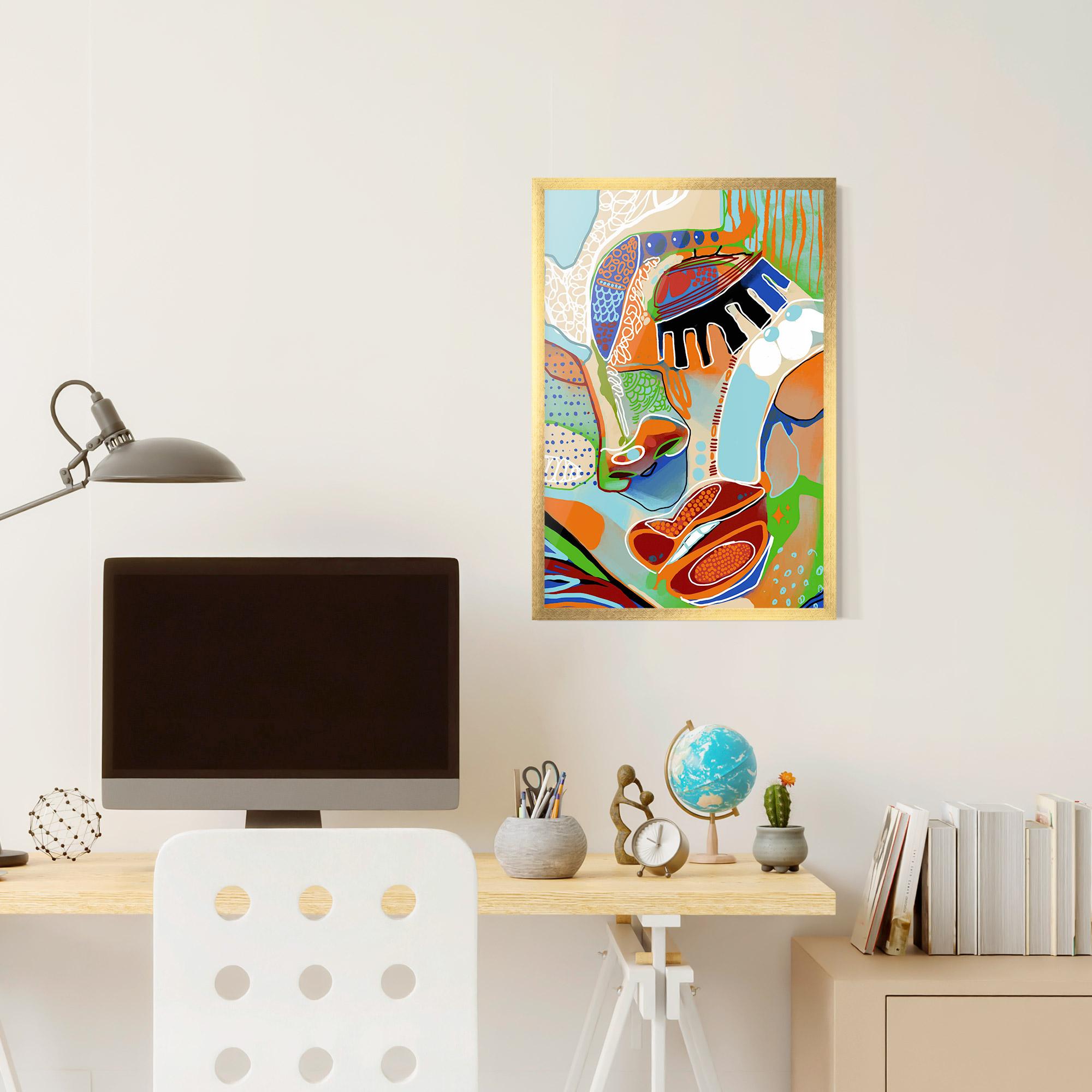 Poster Înrămat Abstract Face Art mockup 6