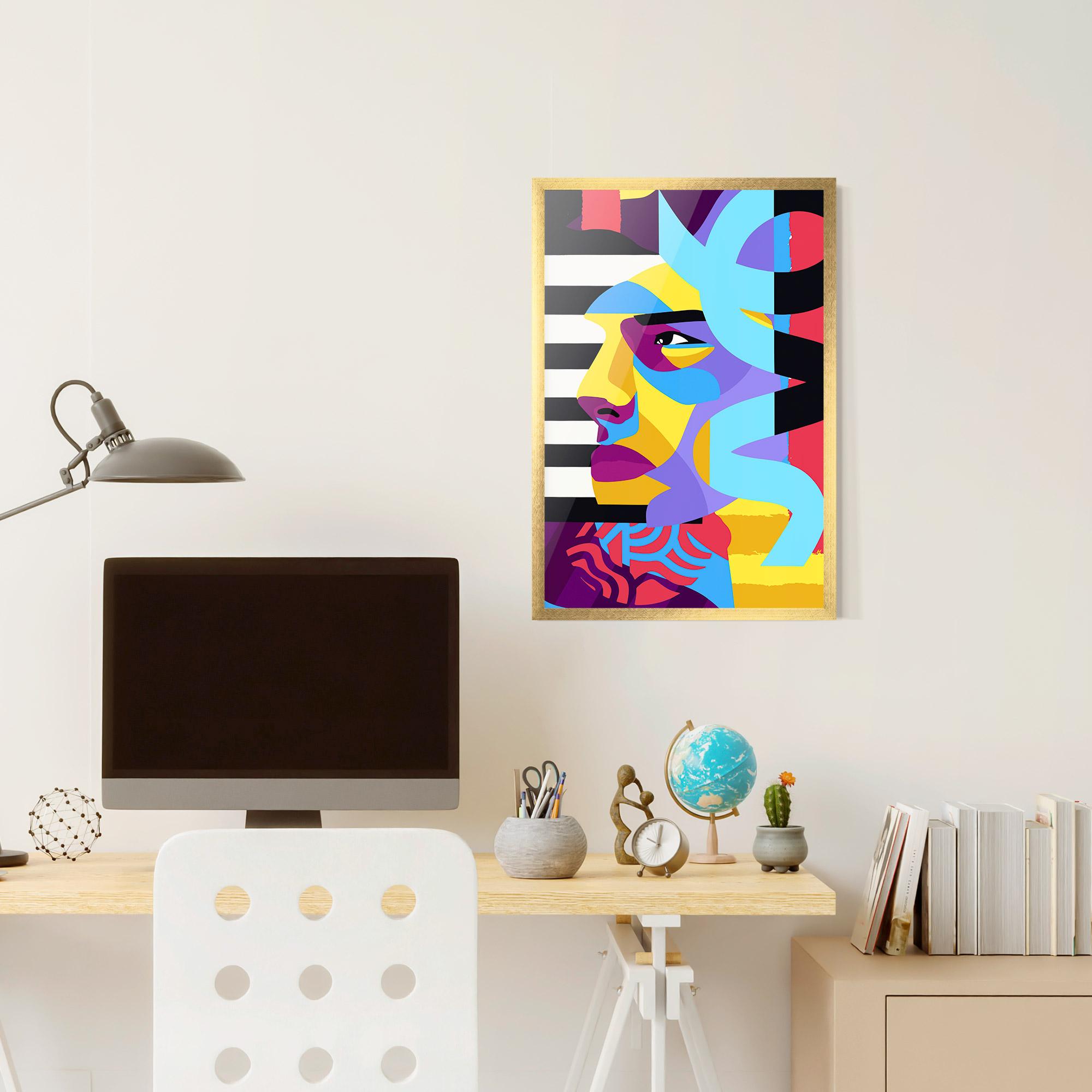 Poster Înrămat Abstract Male Face mockup 6