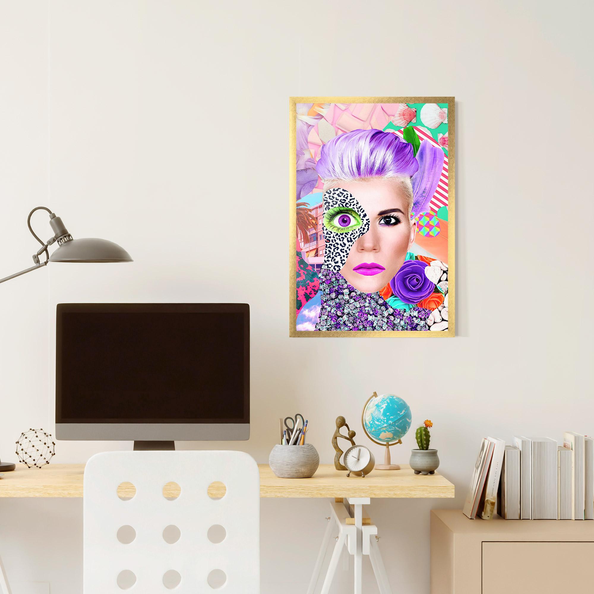 Poster Înrămat Art Collage Lady mockup 6